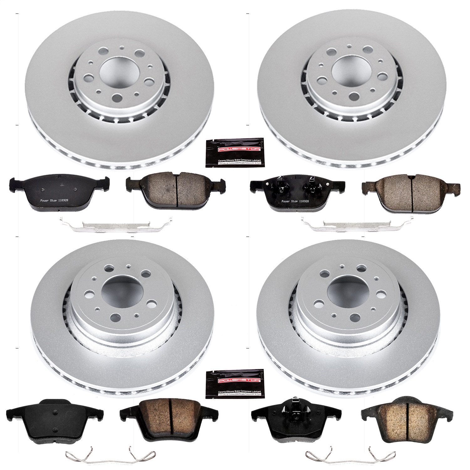 Power Stop - CRK5708 - Front and Rear - Disc Brake Pad and Rotor Kit