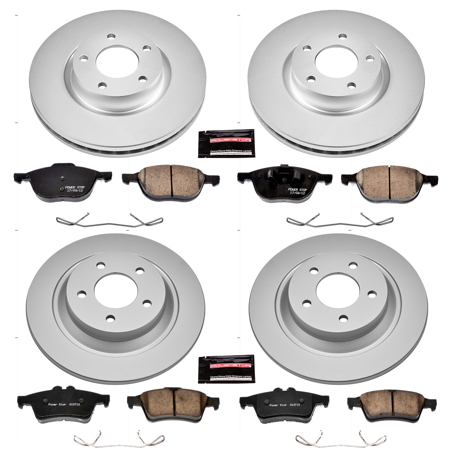 Power Stop - CRK5804 - Front and Rear - Disc Brake Pad and Rotor Kit