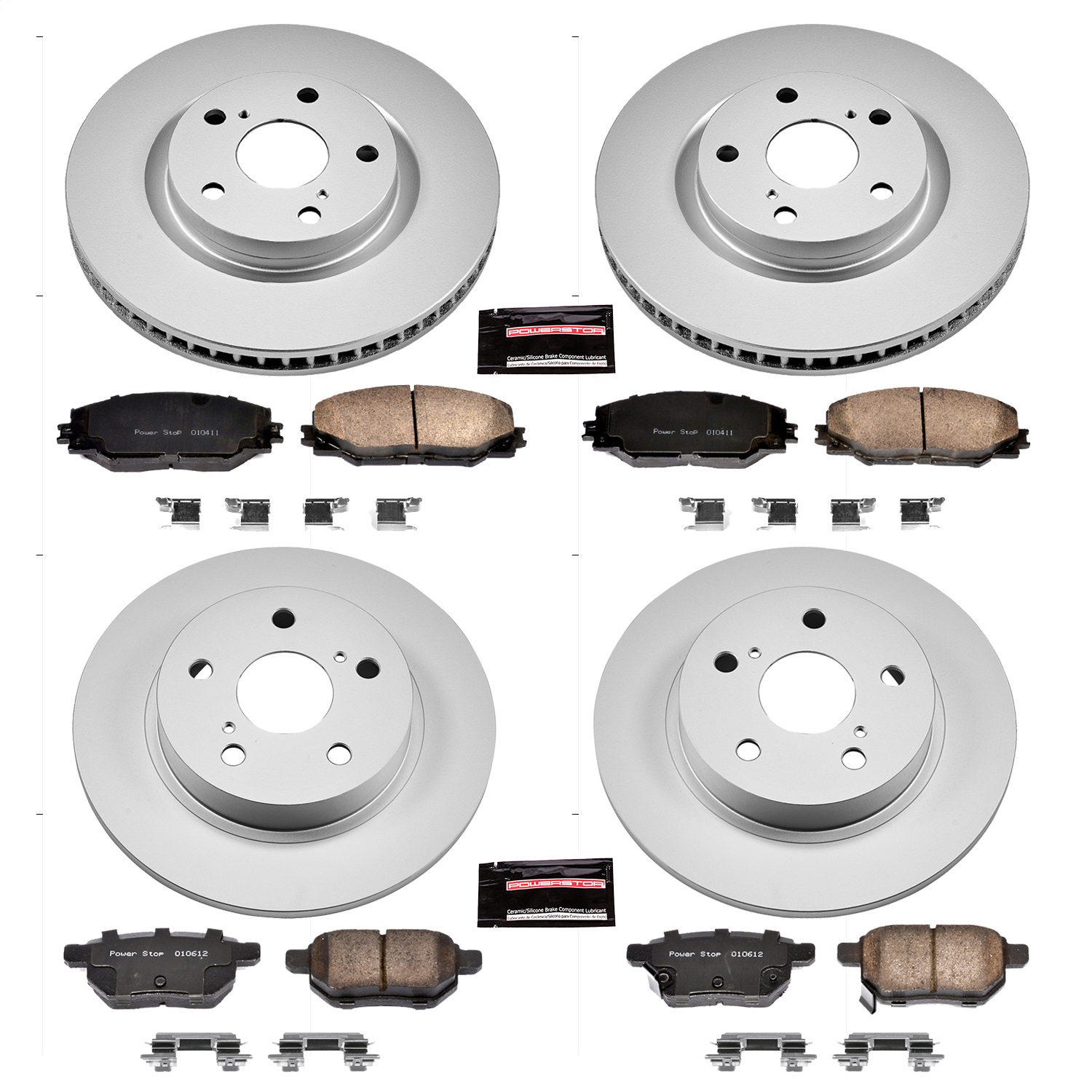 Power Stop - CRK6076 - Front and Rear - Disc Brake Pad and Rotor Kit