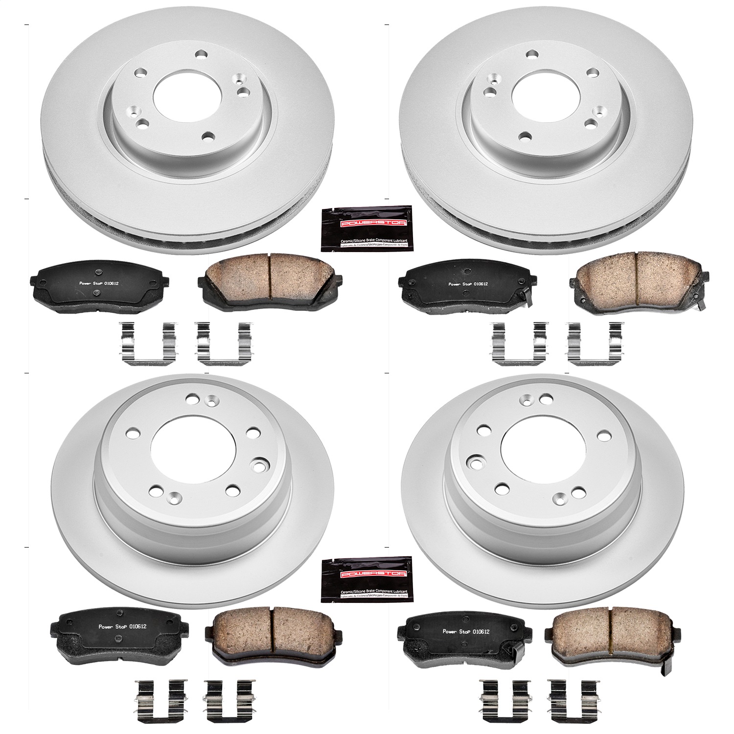 Power Stop - CRK6088 - Front and Rear - Disc Brake Pad and Rotor Kit