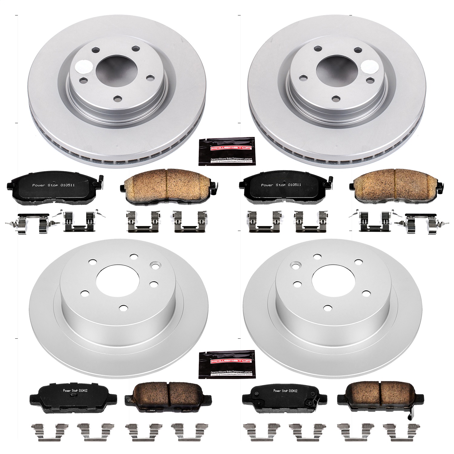 Power Stop - CRK6095 - Front and Rear - Disc Brake Pad and Rotor Kit