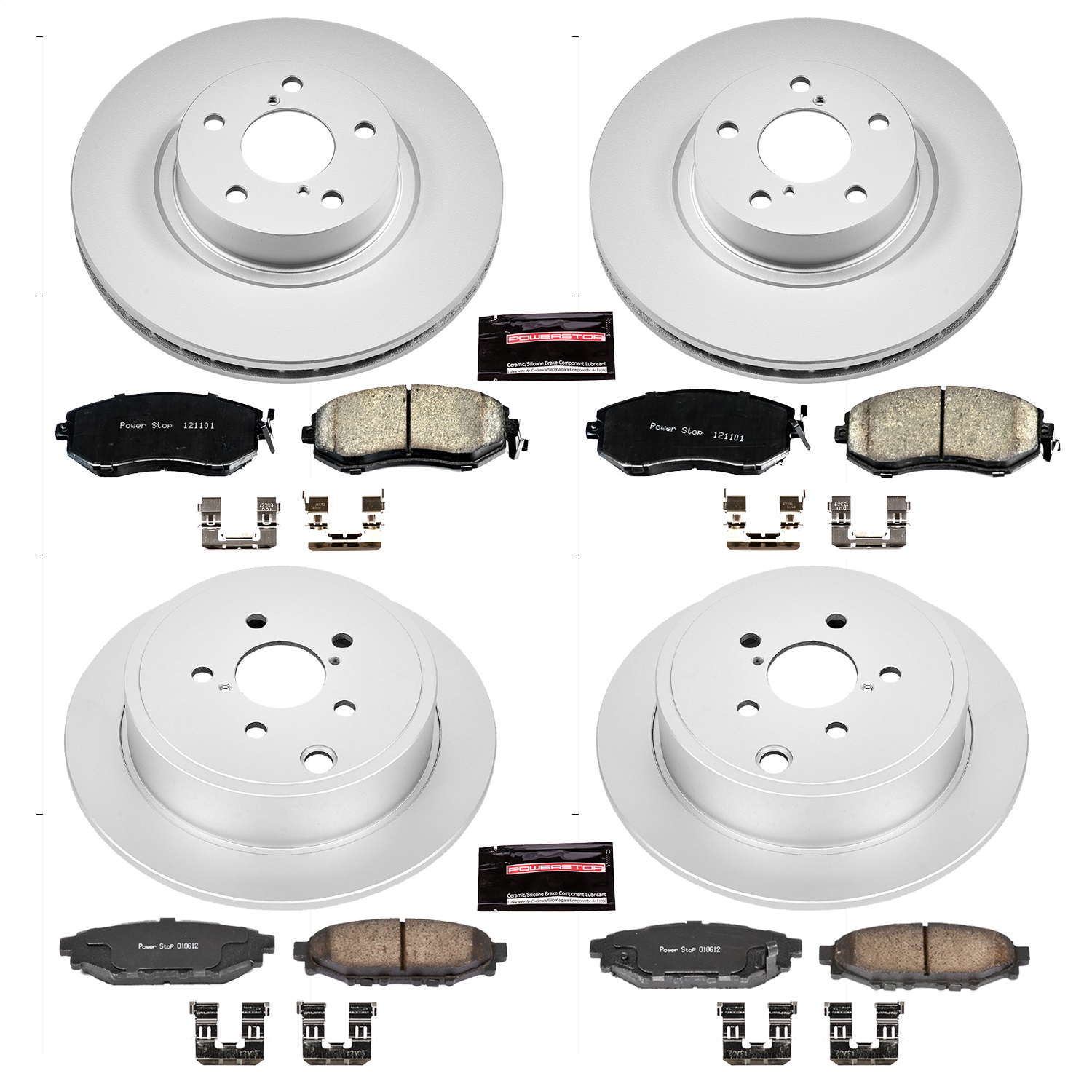 Power Stop - CRK6112 - Front and Rear - Disc Brake Pad and Rotor Kit