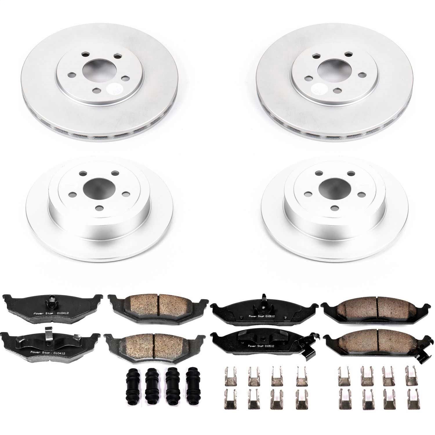 Power Stop - CRK6265 - Front and Rear - Disc Brake Pad and Rotor Kit