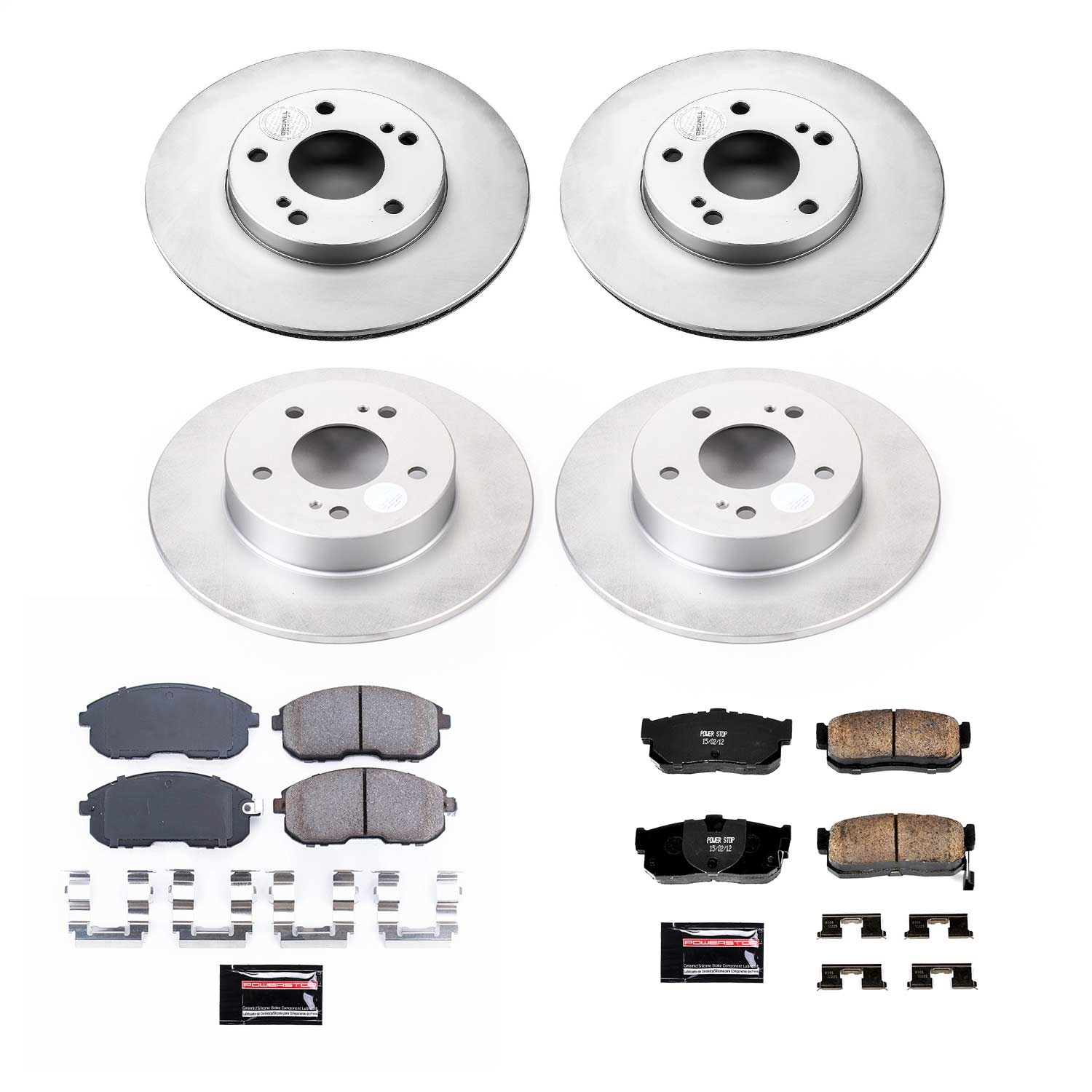 Power Stop - CRK662 - Front and Rear - Disc Brake Pad and Rotor Kit