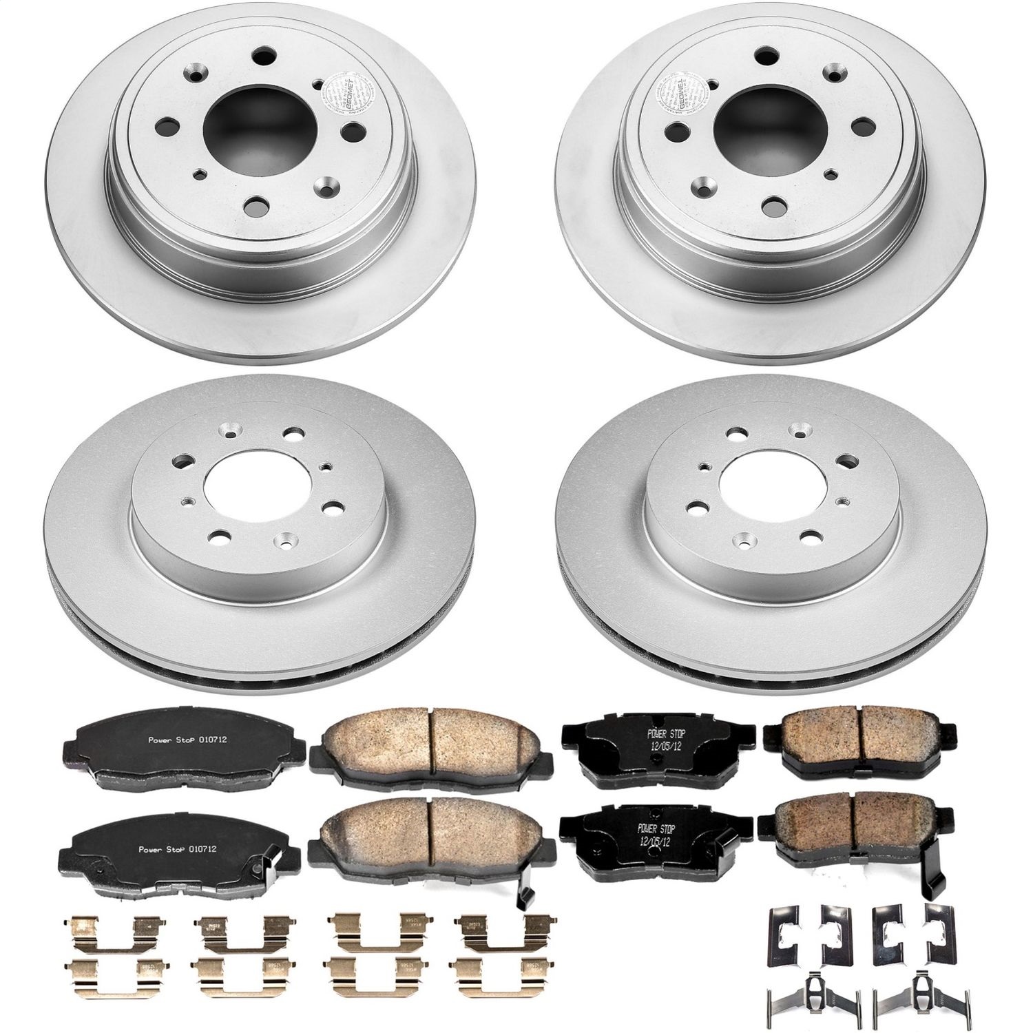 Power Stop - CRK691 - Front and Rear - Disc Brake Pad and Rotor Kit