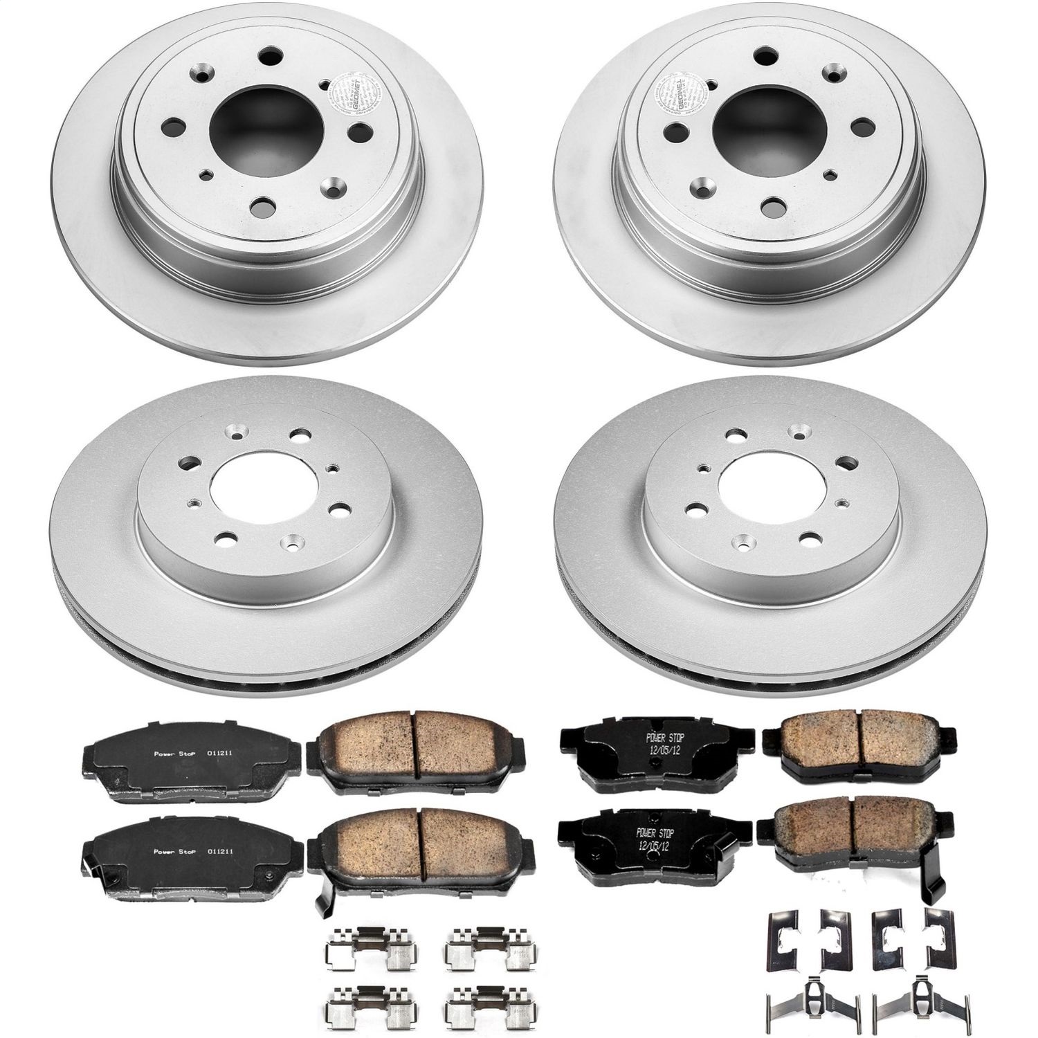 Power Stop - CRK693 - Front and Rear - Disc Brake Pad and Rotor Kit