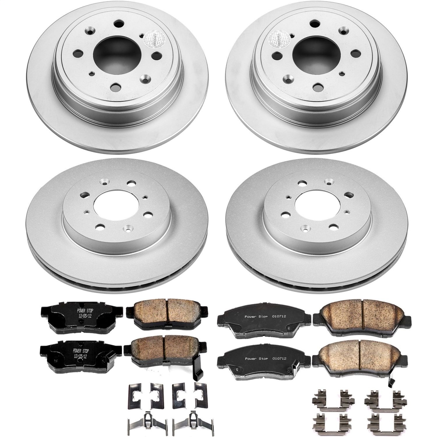 Power Stop - CRK695 - Front and Rear - Disc Brake Pad and Rotor Kit