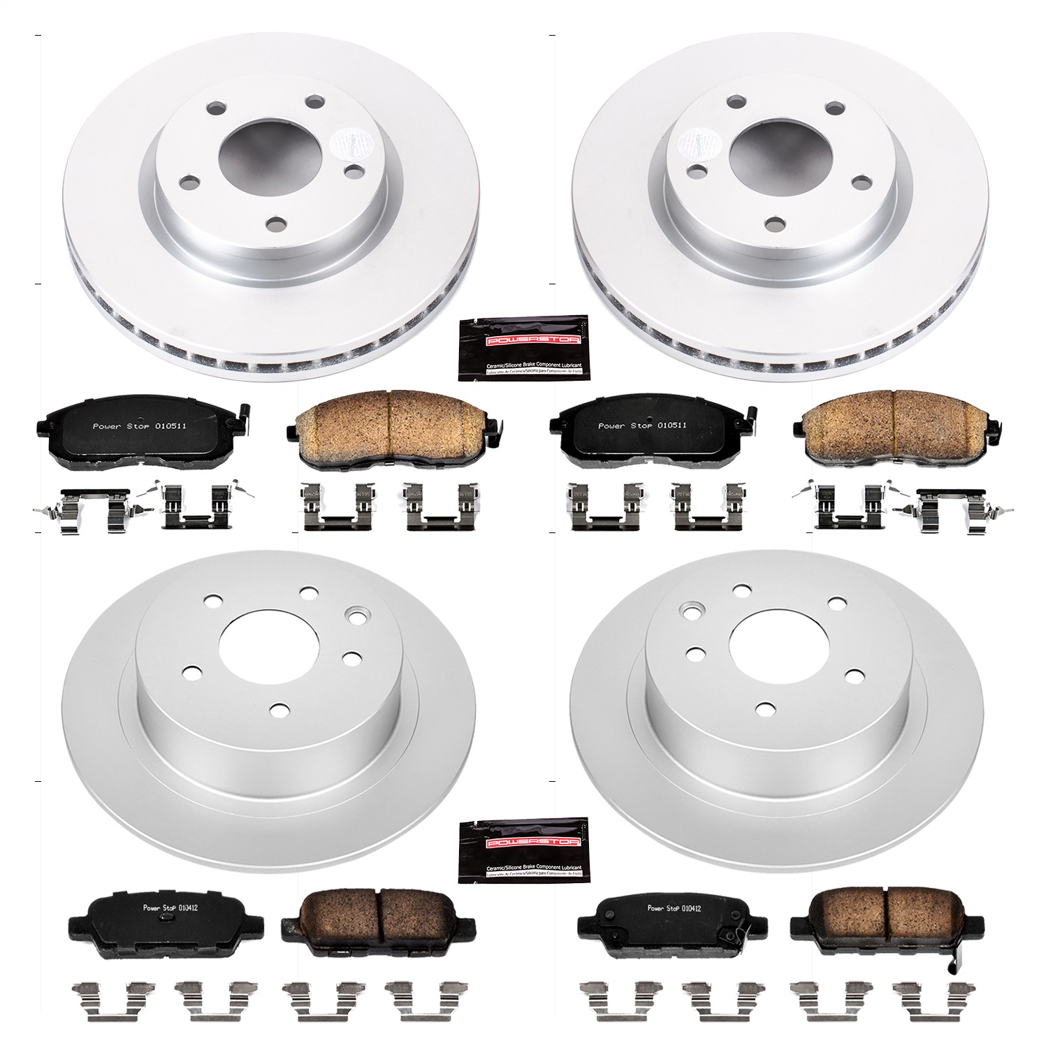 Power Stop - CRK6960 - Front and Rear - Disc Brake Pad and Rotor Kit