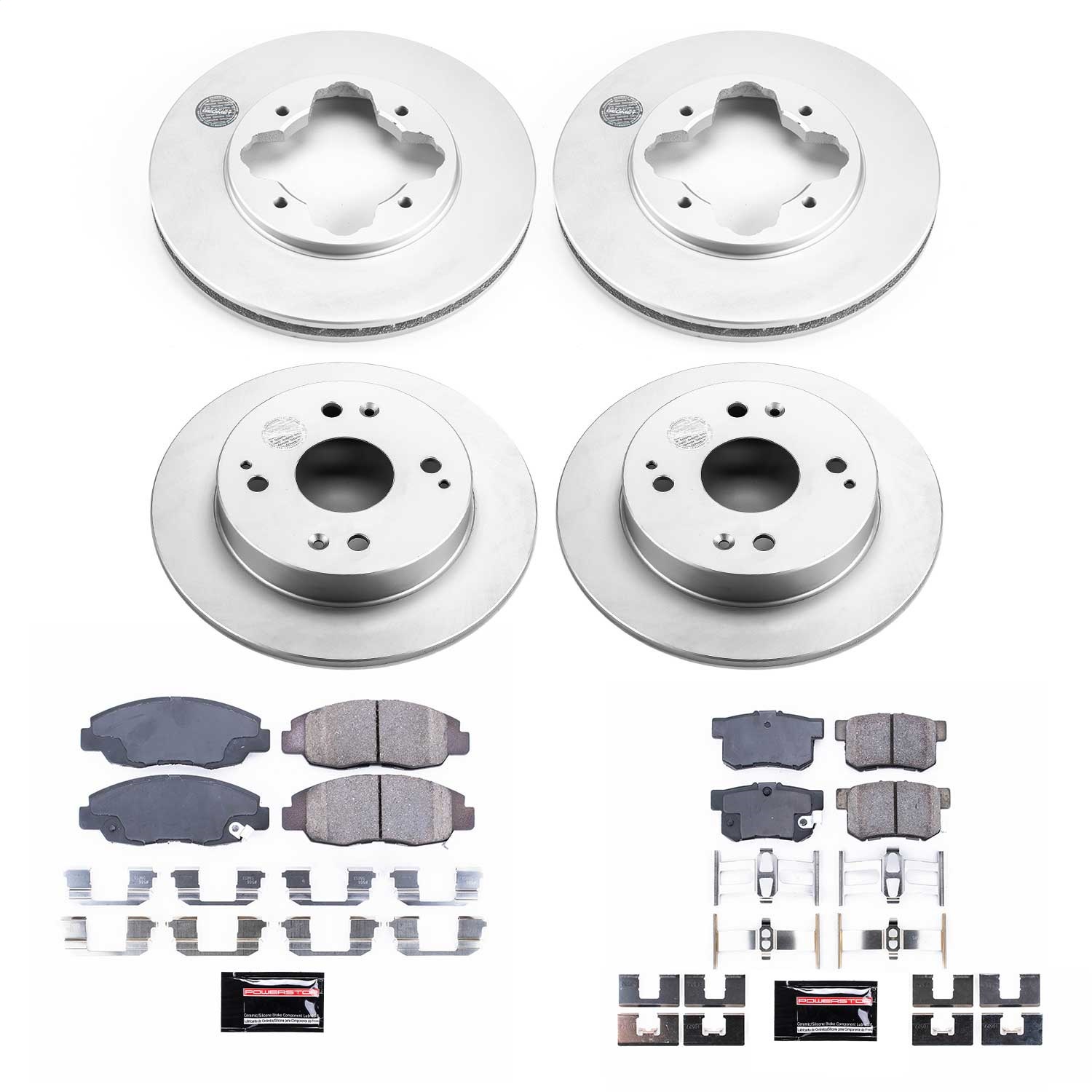 Power Stop - CRK698 - Front and Rear - Disc Brake Pad and Rotor Kit