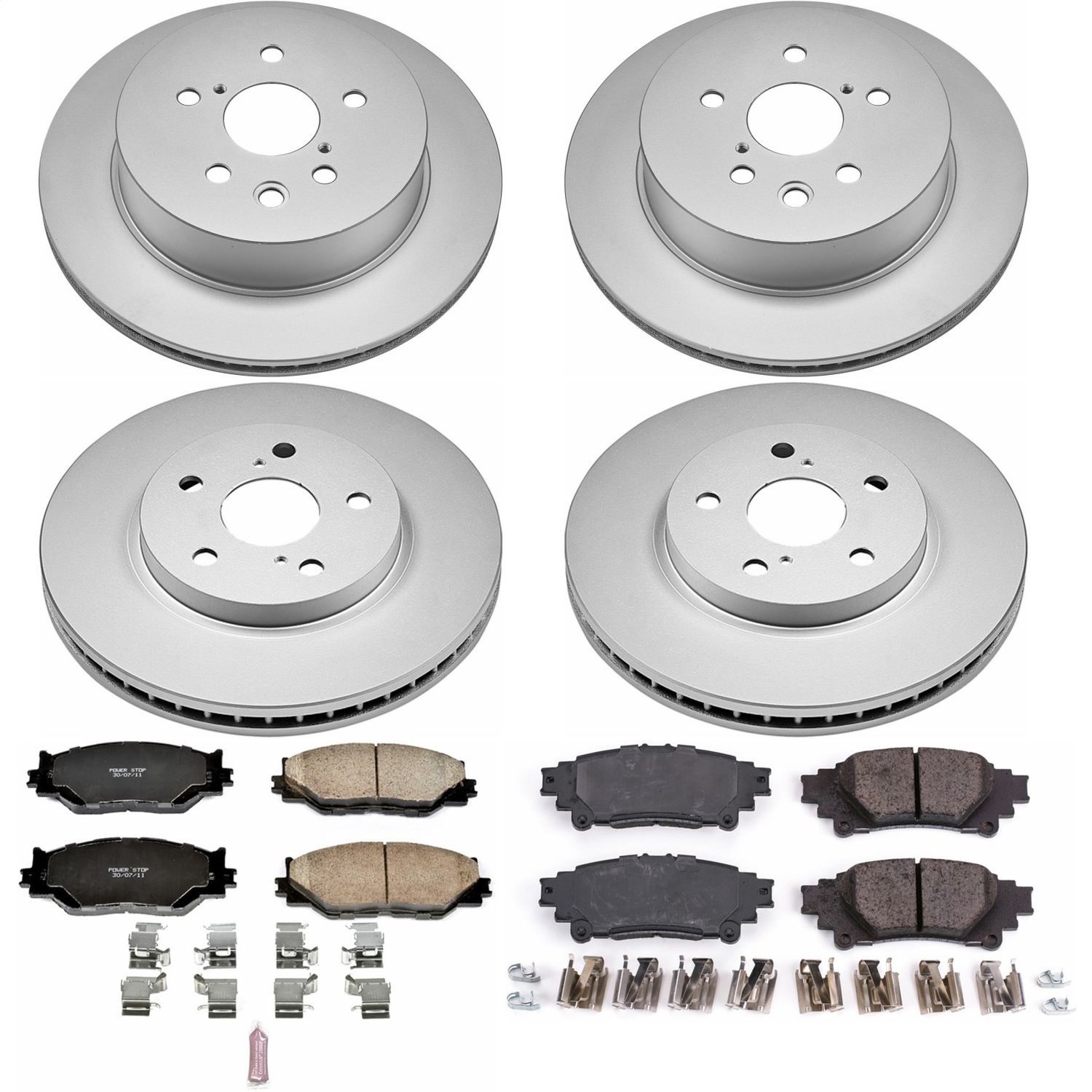Power Stop - CRK6987 - Front and Rear - Disc Brake Pad and Rotor Kit