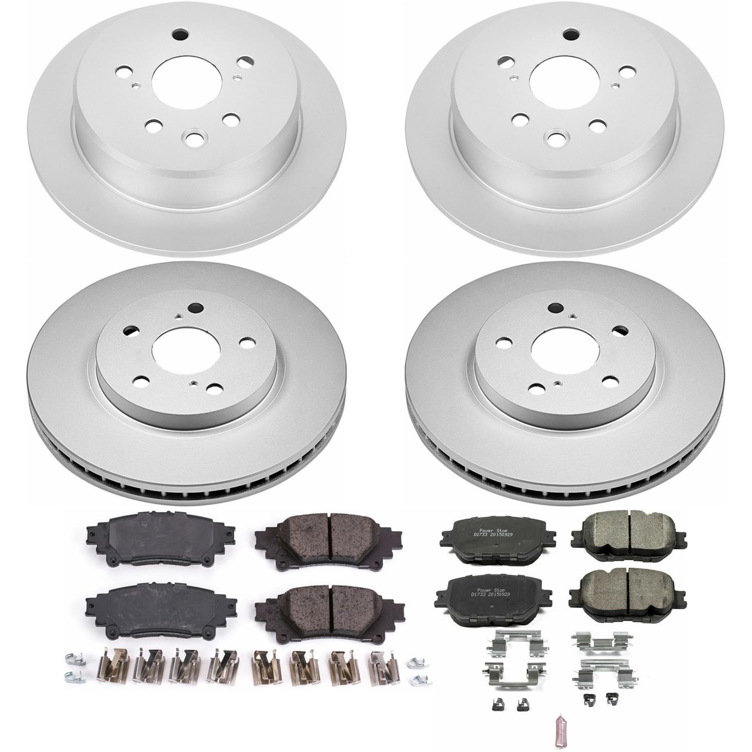 Power Stop - CRK6989 - Front and Rear - Disc Brake Pad and Rotor Kit