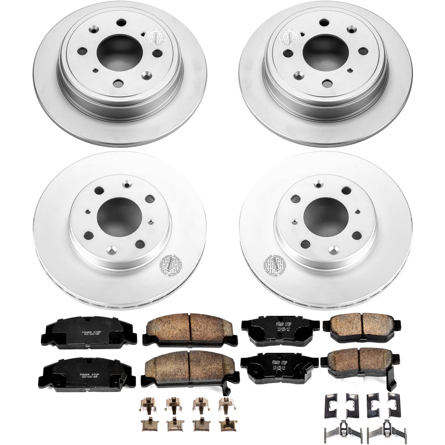 Power Stop - CRK700 - Front and Rear - Disc Brake Pad and Rotor Kit