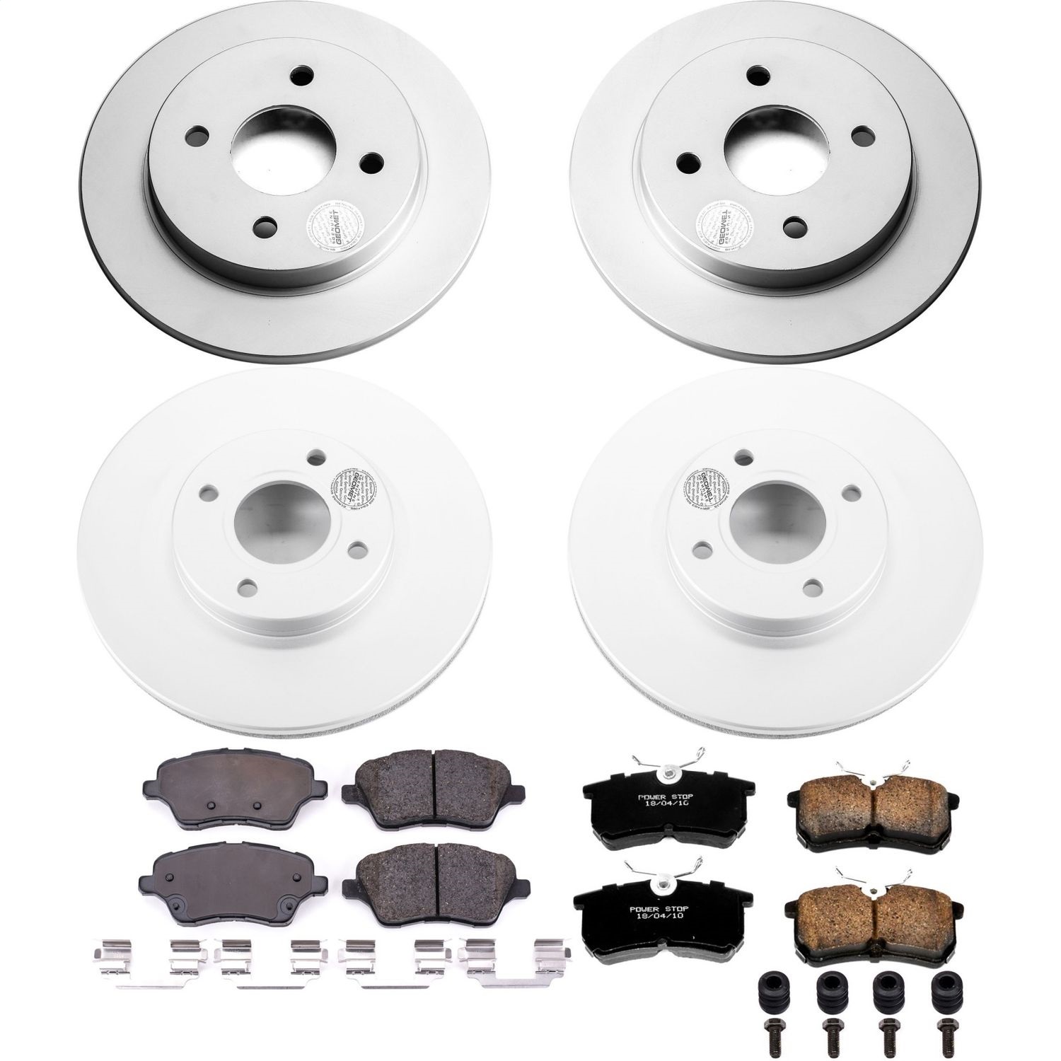 Power Stop - CRK7002 - Front and Rear - Disc Brake Pad and Rotor Kit