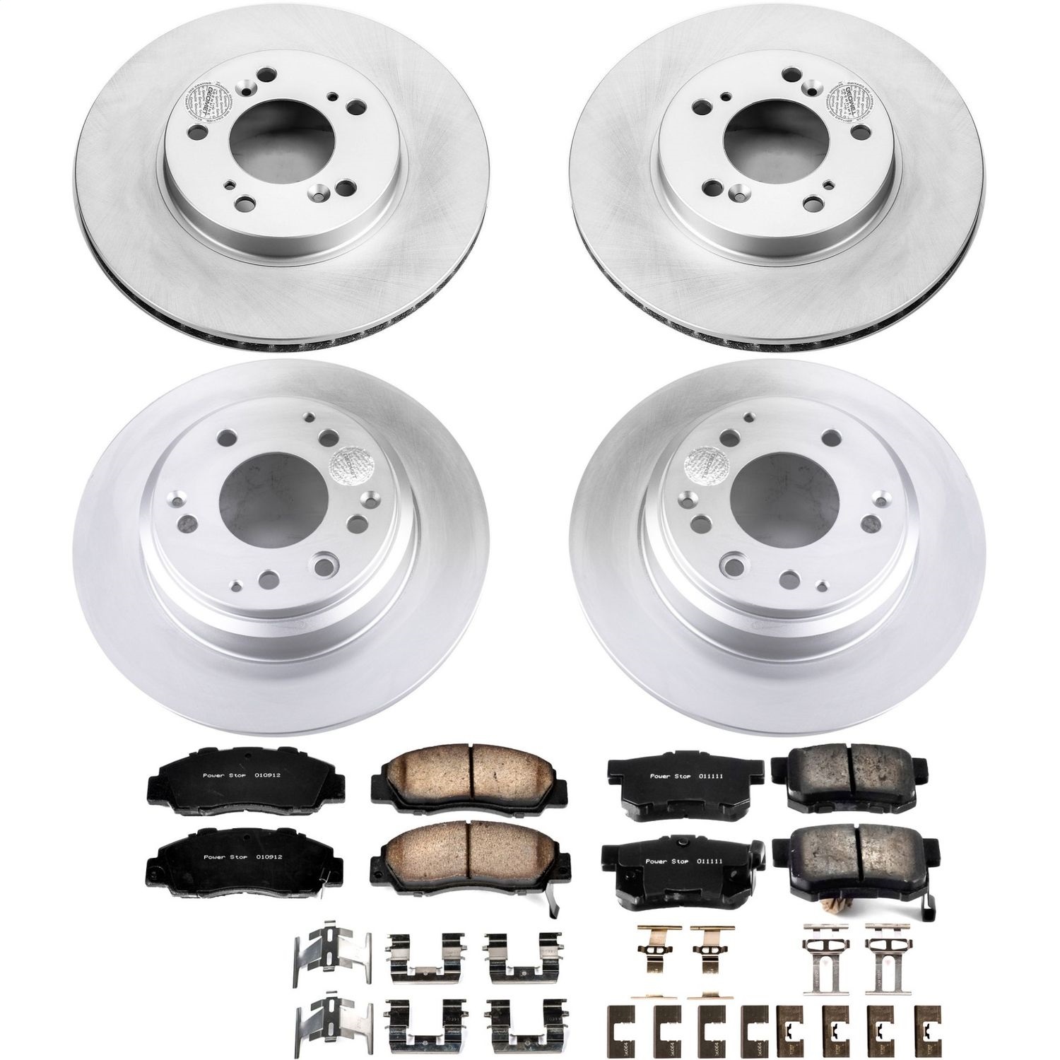 Power Stop - CRK705 - Front and Rear - Disc Brake Pad and Rotor Kit
