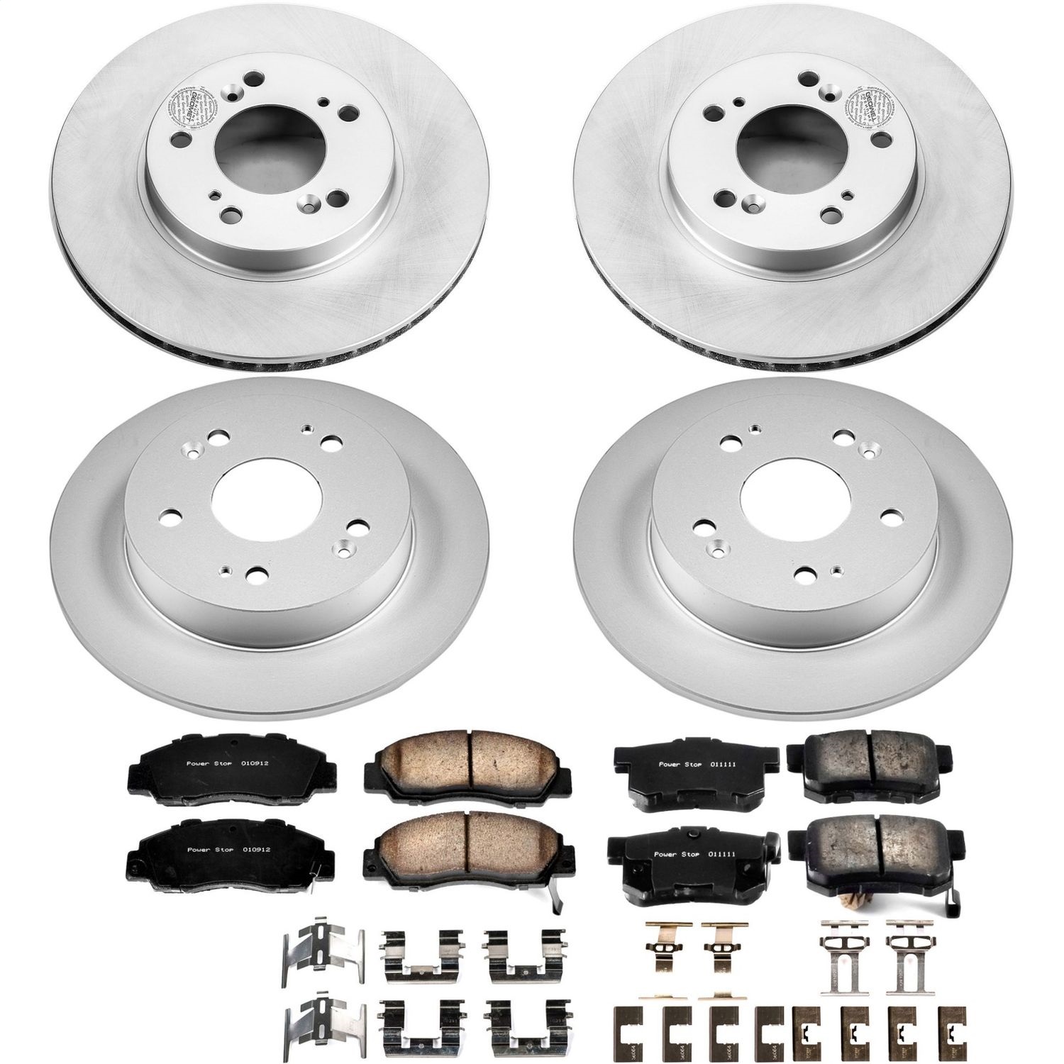 Power Stop - CRK706 - Front and Rear - Disc Brake Pad and Rotor Kit