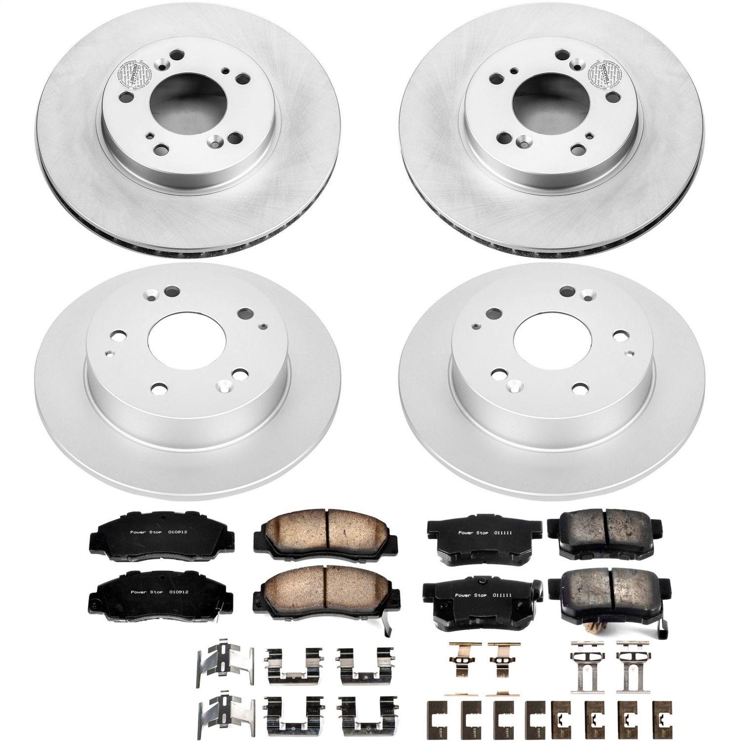 Power Stop - CRK707 - Front and Rear - Disc Brake Pad and Rotor Kit