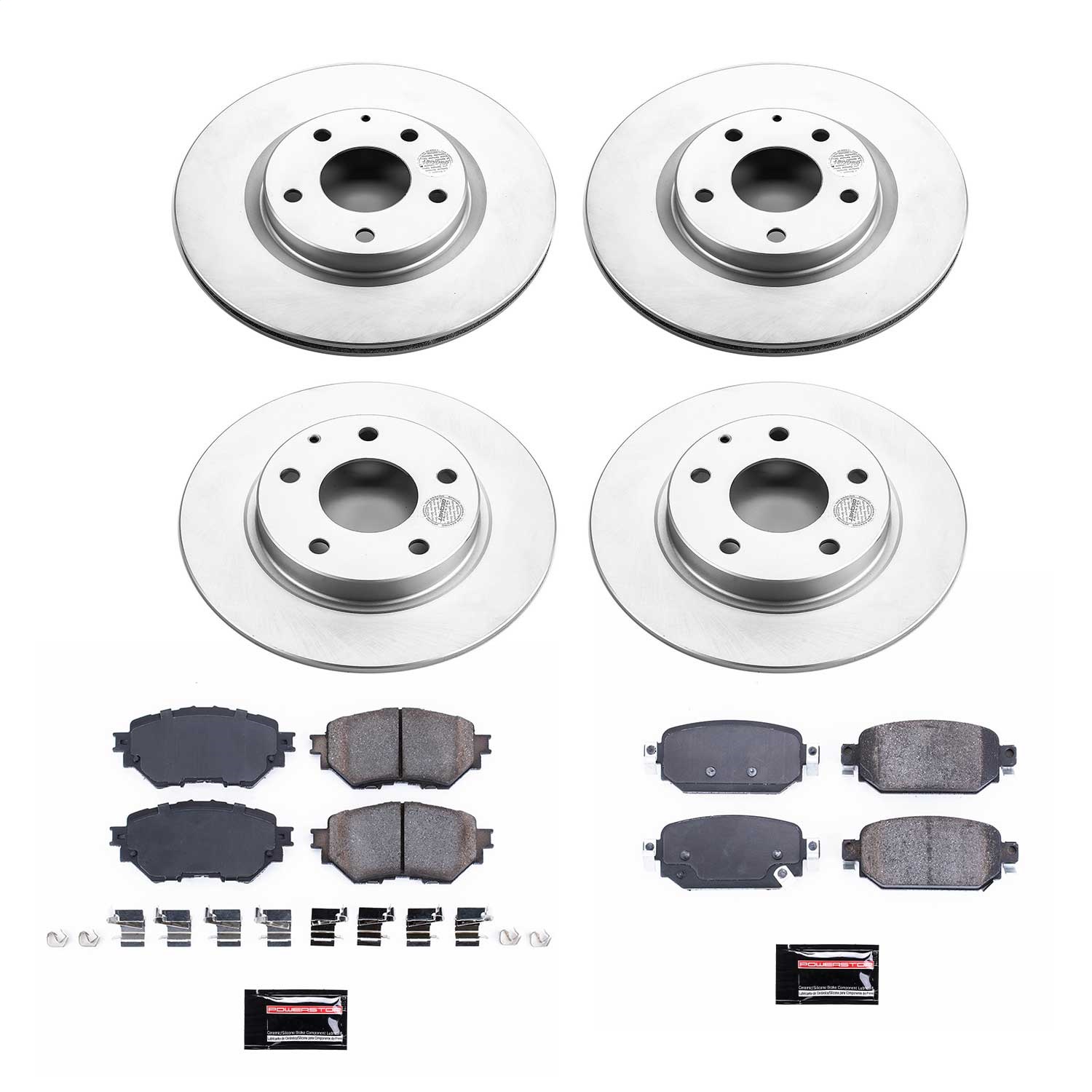 Power Stop - CRK7518 - Front and Rear - Disc Brake Pad and Rotor Kit