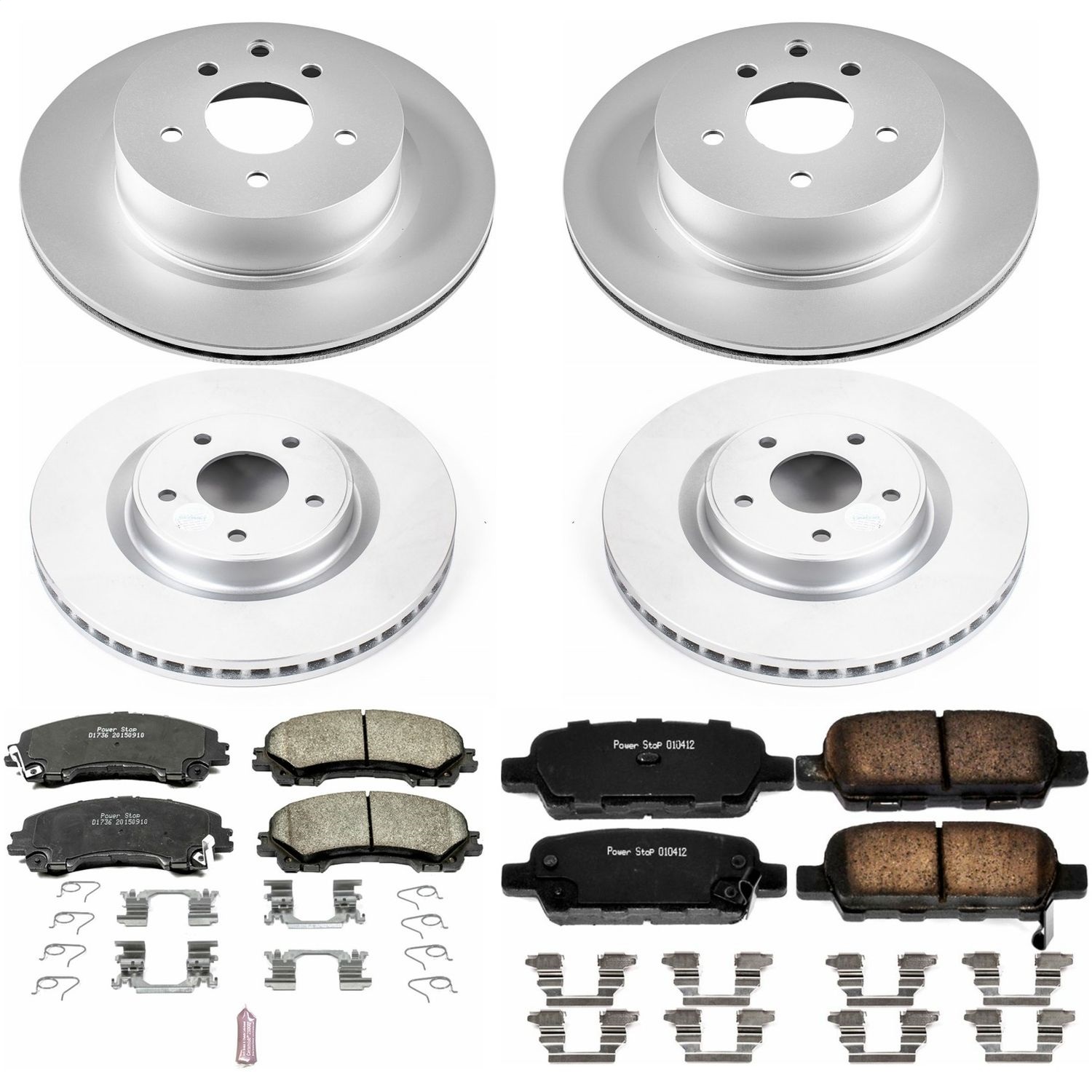 Power Stop - CRK7584 - Front and Rear - Disc Brake Pad and Rotor Kit