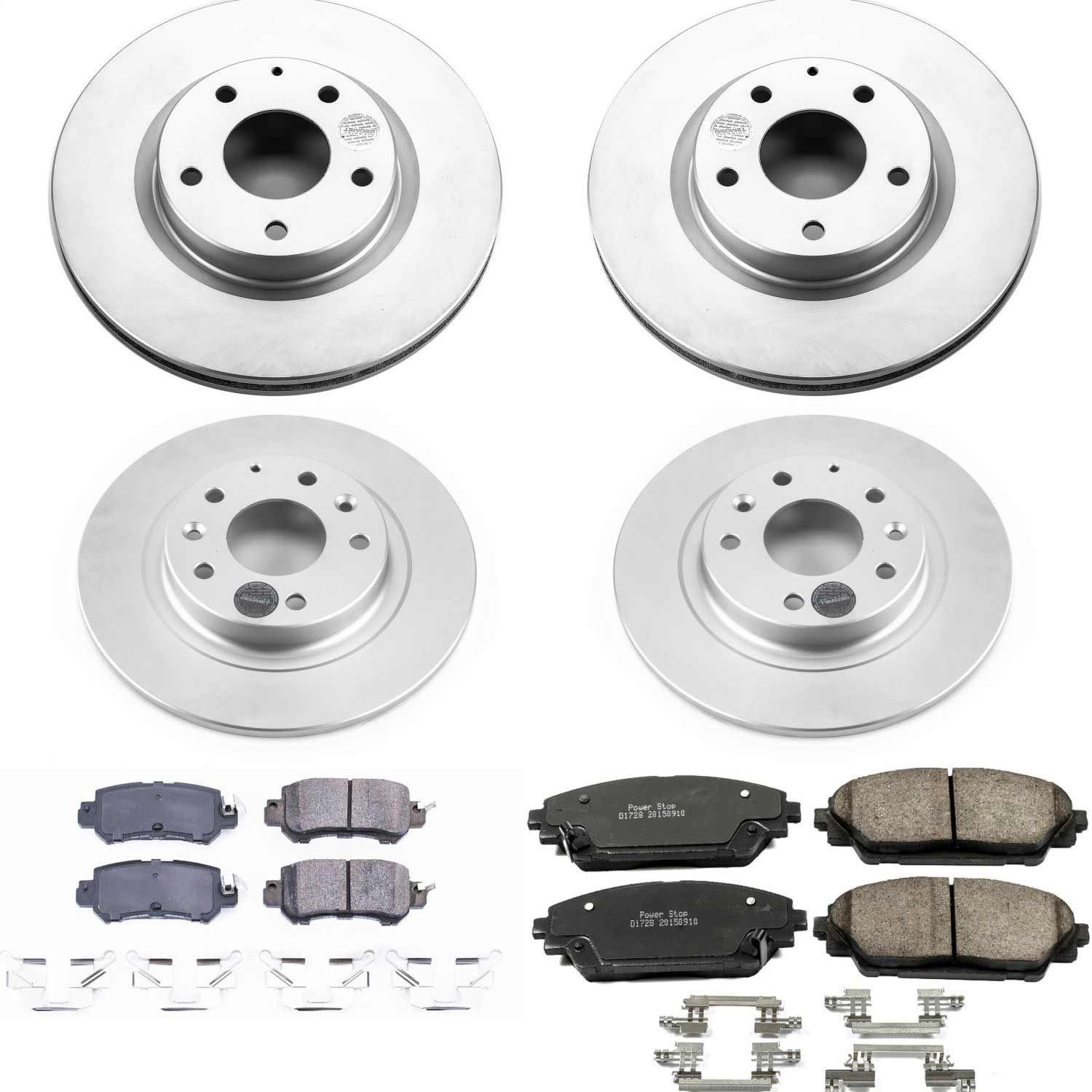 Power Stop - CRK7607 - Front and Rear - Disc Brake Pad and Rotor Kit