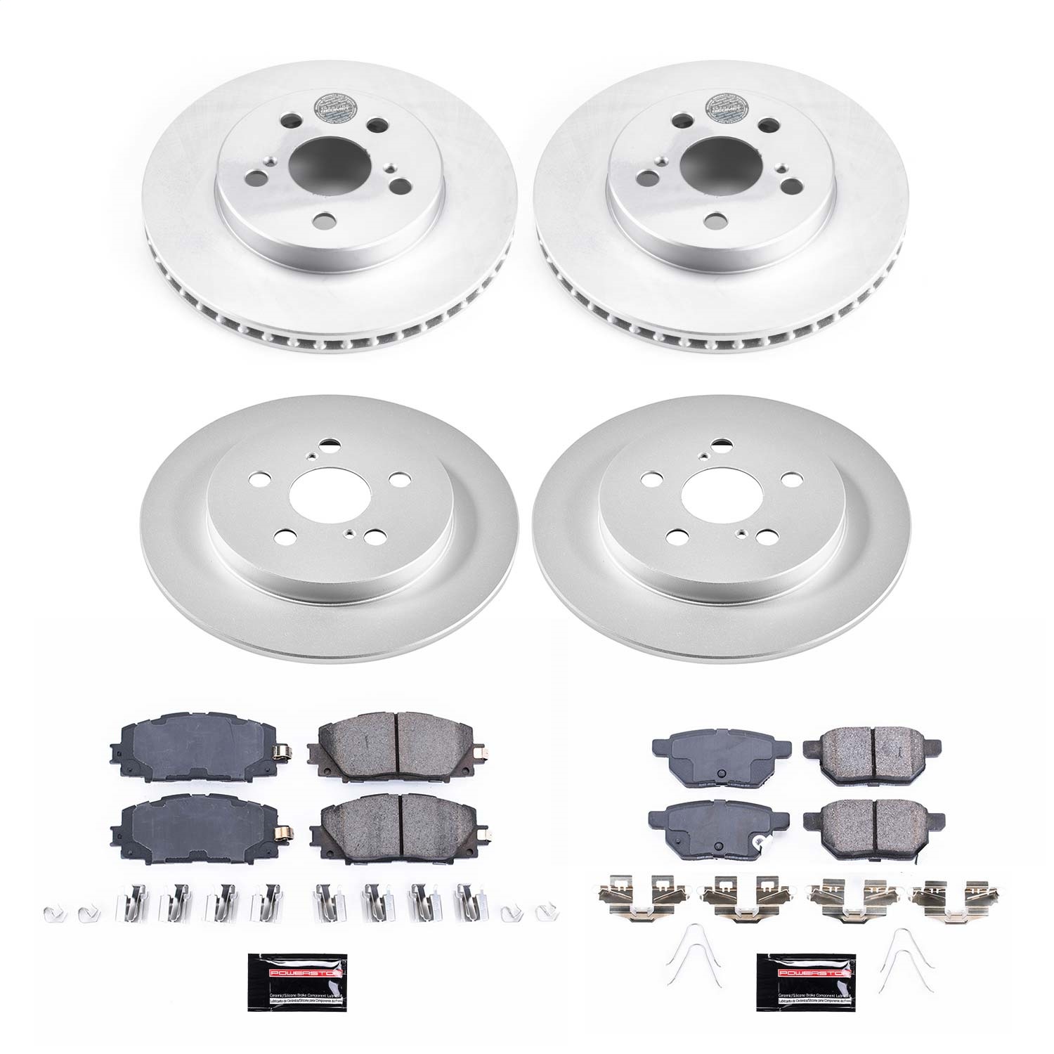 Power Stop - CRK7632 - Front and Rear - Disc Brake Pad and Rotor Kit
