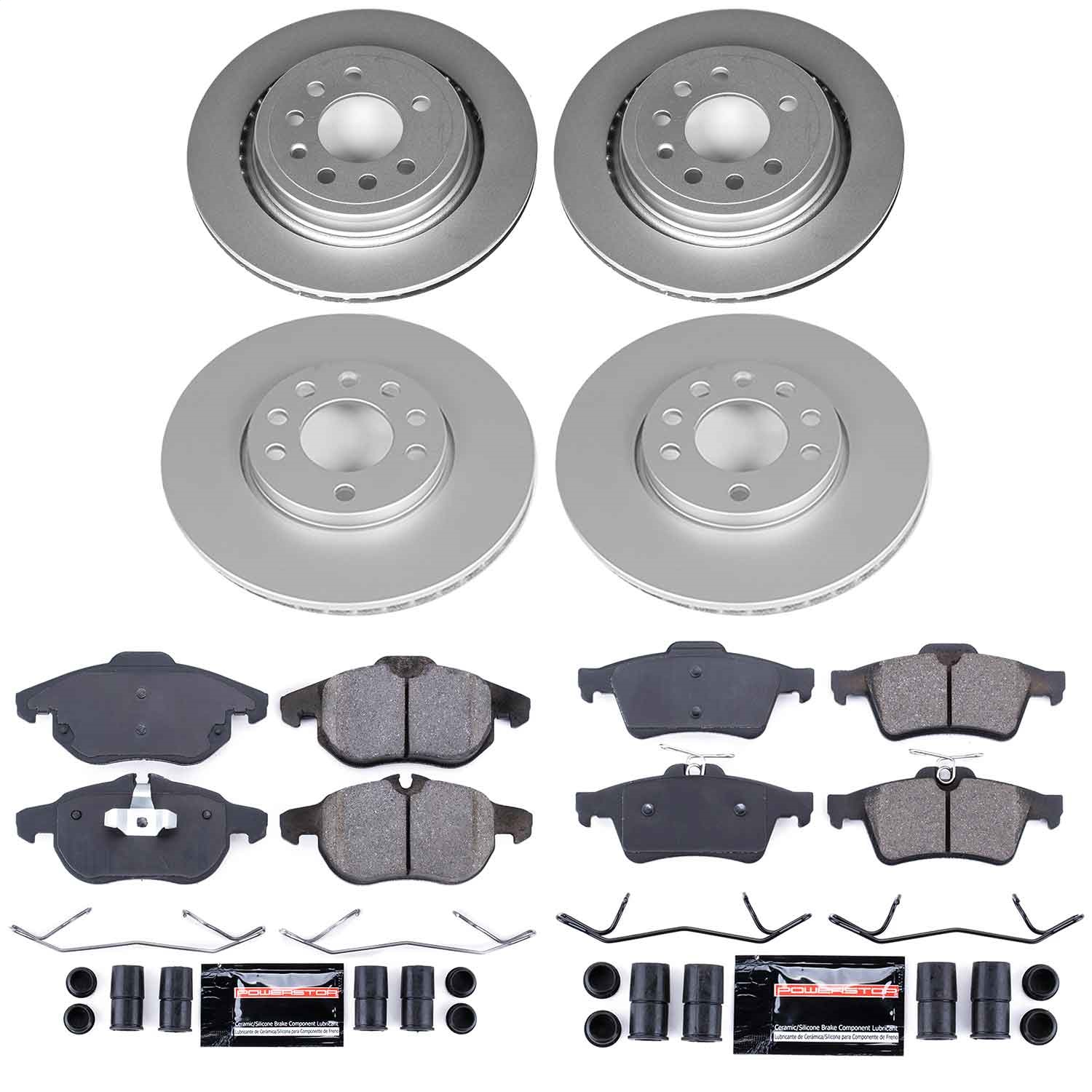 Power Stop - CRK8156 - Front and Rear - Disc Brake Pad and Rotor Kit