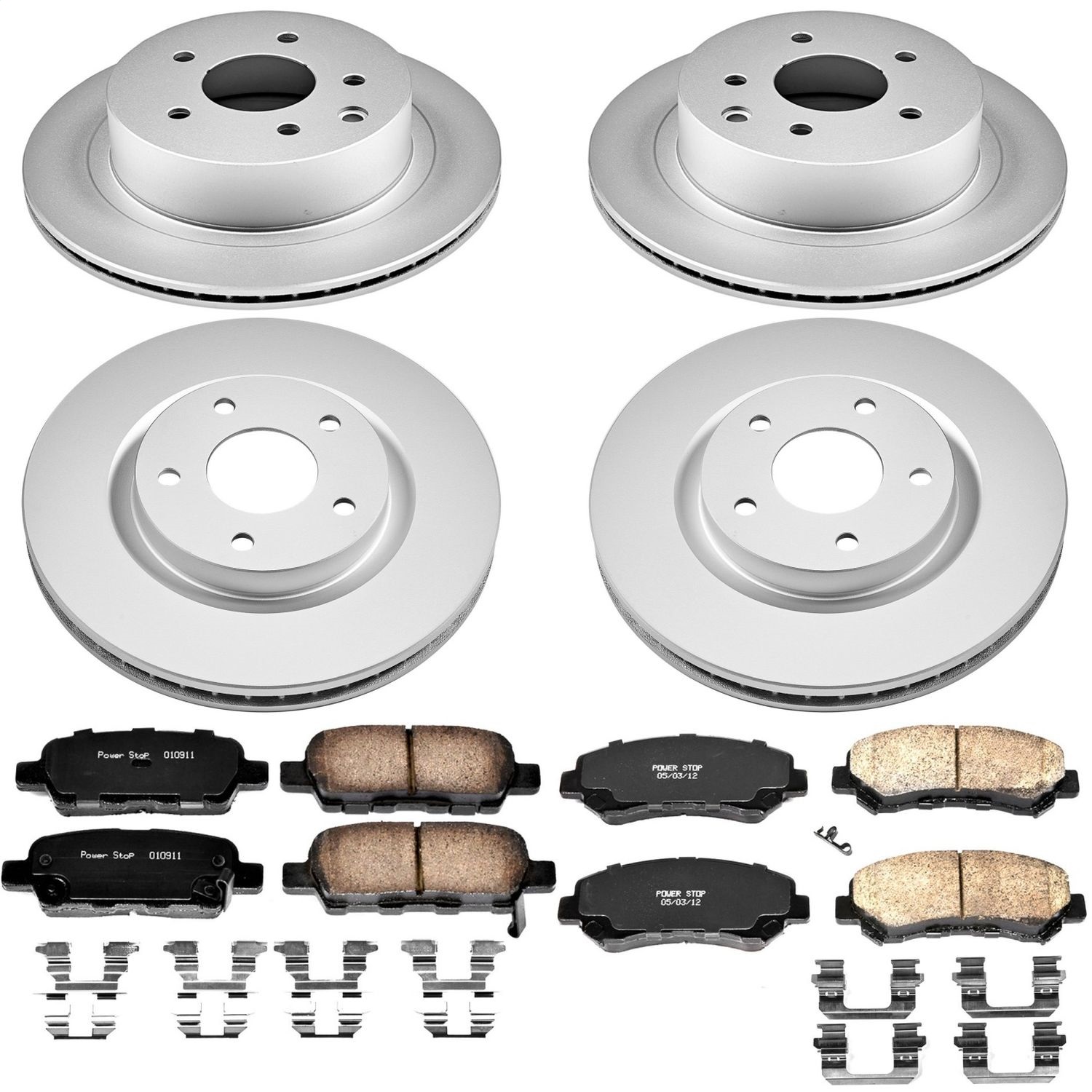 Power Stop - CRK8268 - Front and Rear - Disc Brake Pad and Rotor Kit