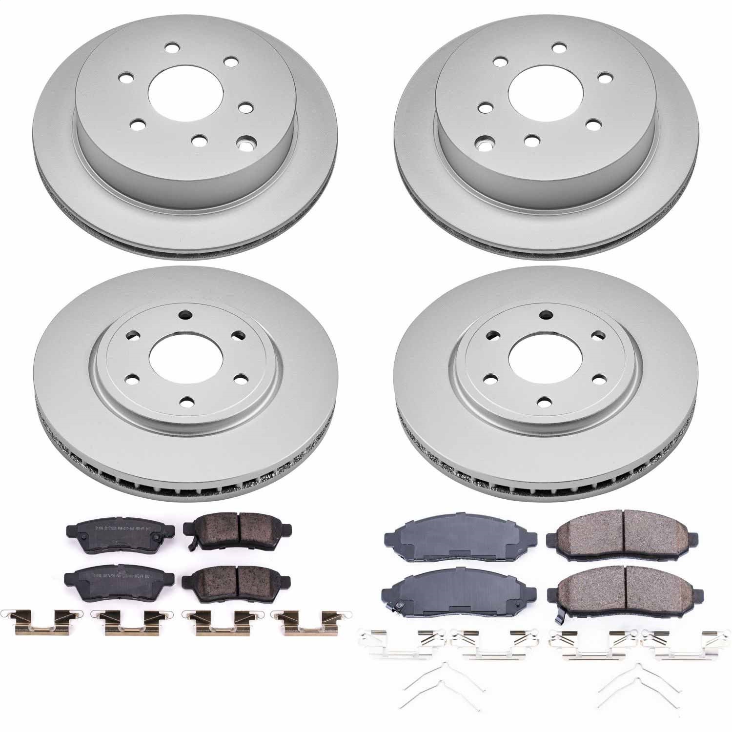 Power Stop - CRK8357 - Front and Rear - Disc Brake Pad and Rotor Kit