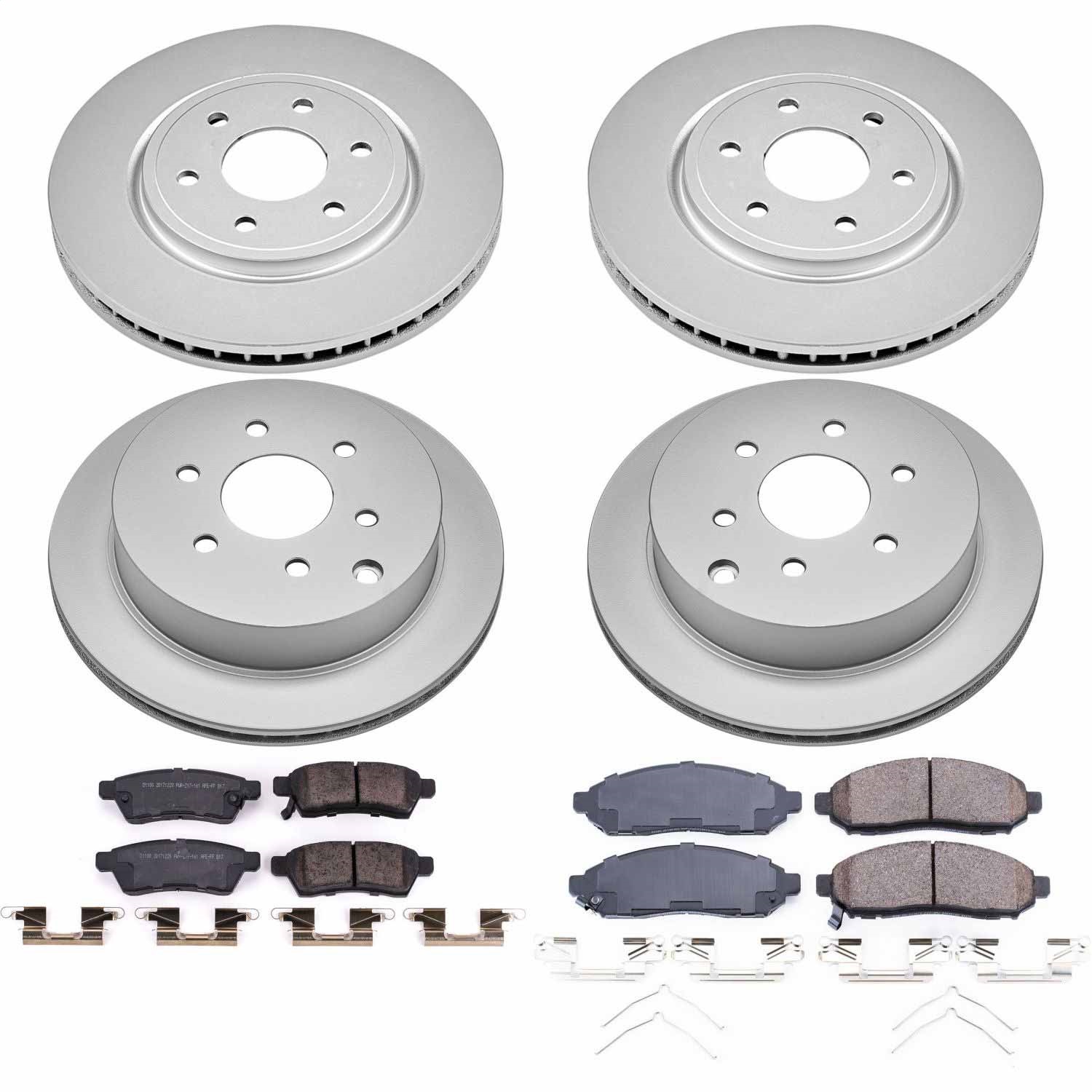 Power Stop - CRK8358 - Front and Rear - Disc Brake Pad and Rotor Kit
