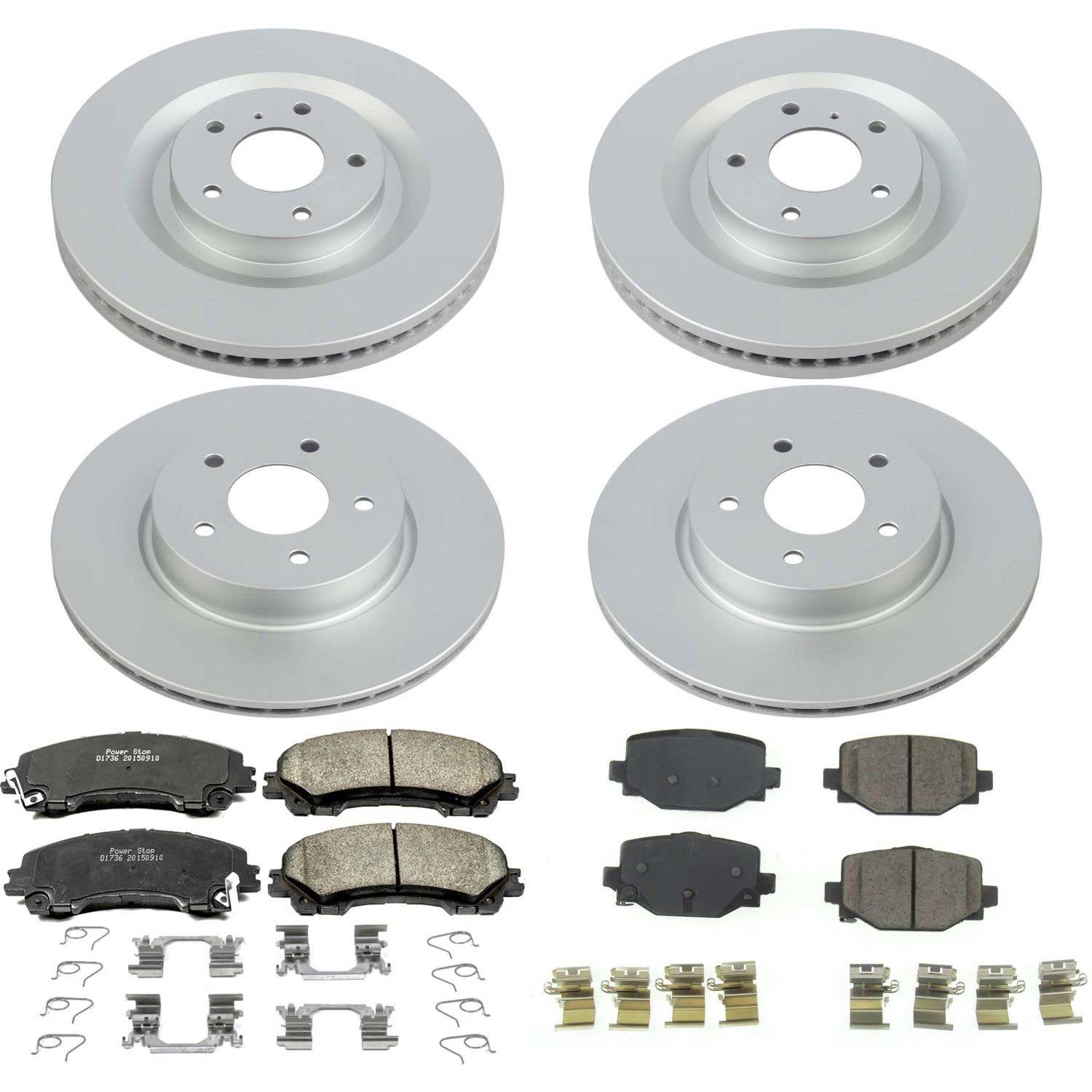 Power Stop - CRK8451 - Front and Rear - Disc Brake Pad and Rotor Kit