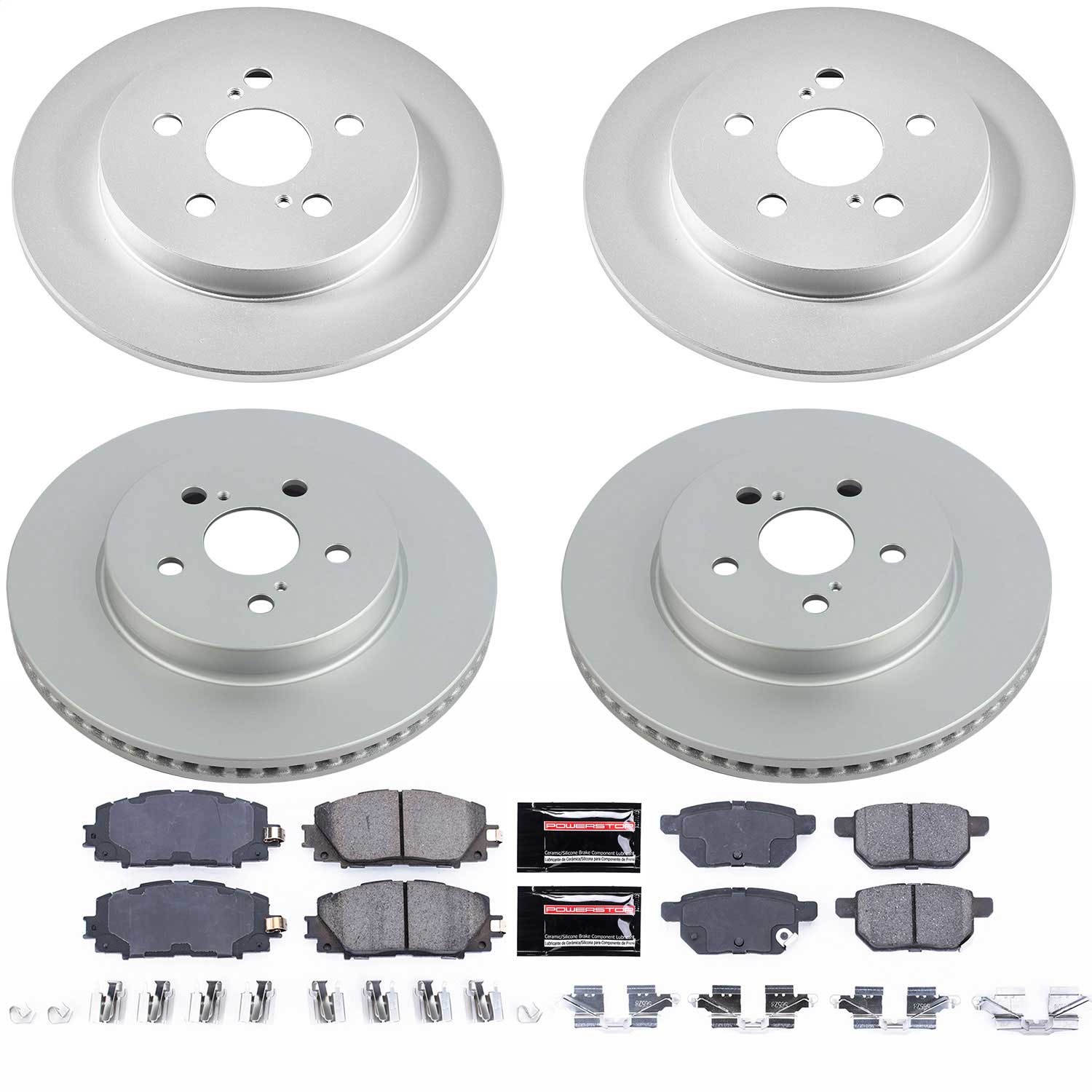 Power Stop - CRK8634 - Front and Rear - Disc Brake Pad and Rotor Kit