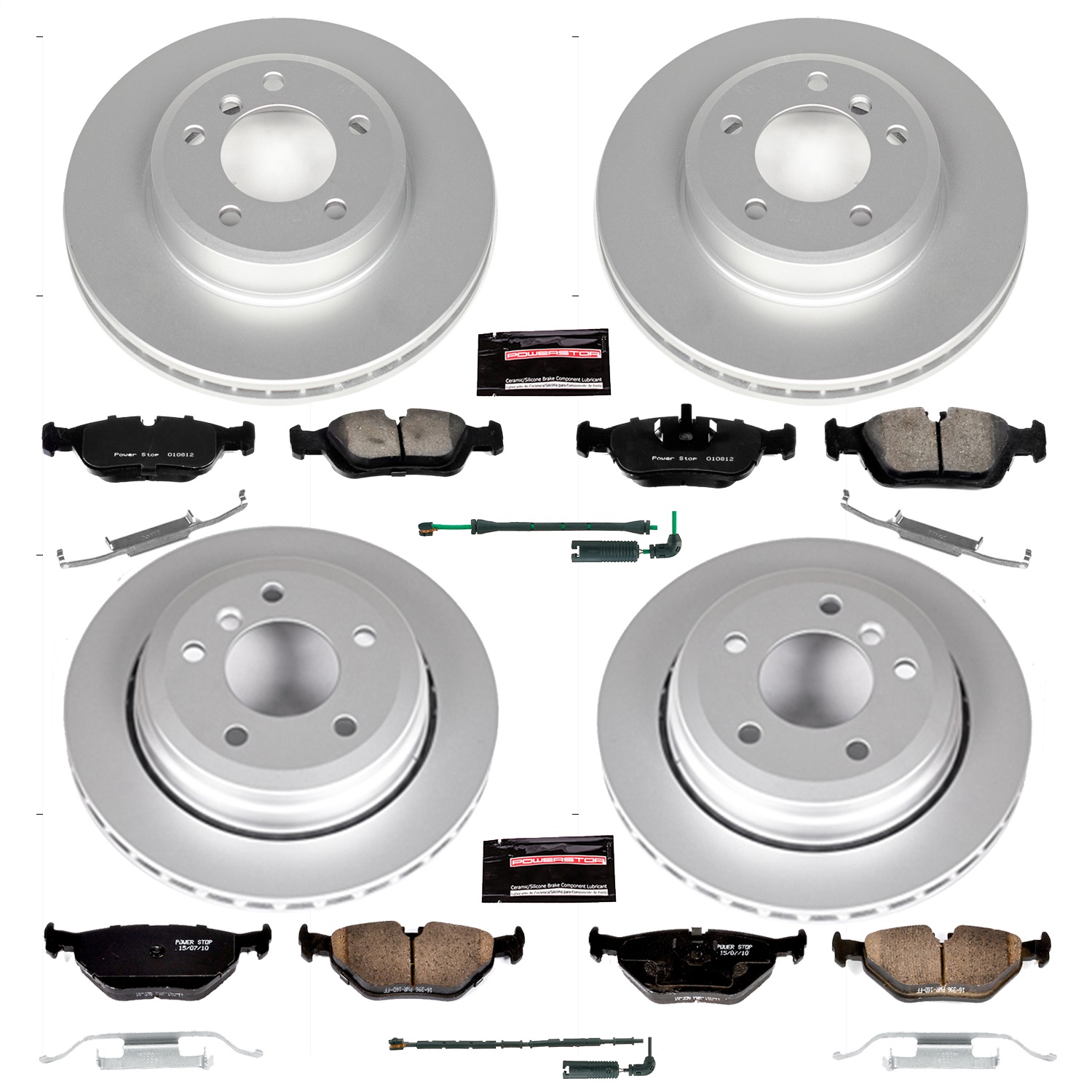 Power Stop - CRK874 - Front and Rear - Disc Brake Pad and Rotor Kit