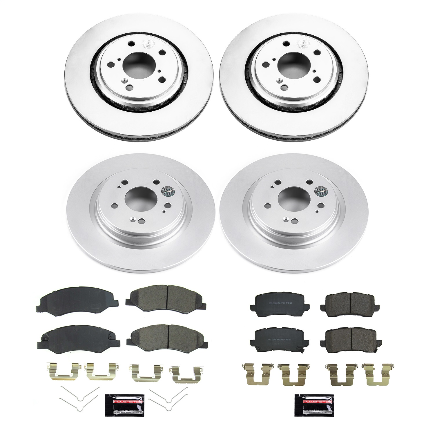 Power Stop - CRK8807 - Front and Rear - Disc Brake Pad and Rotor Kit