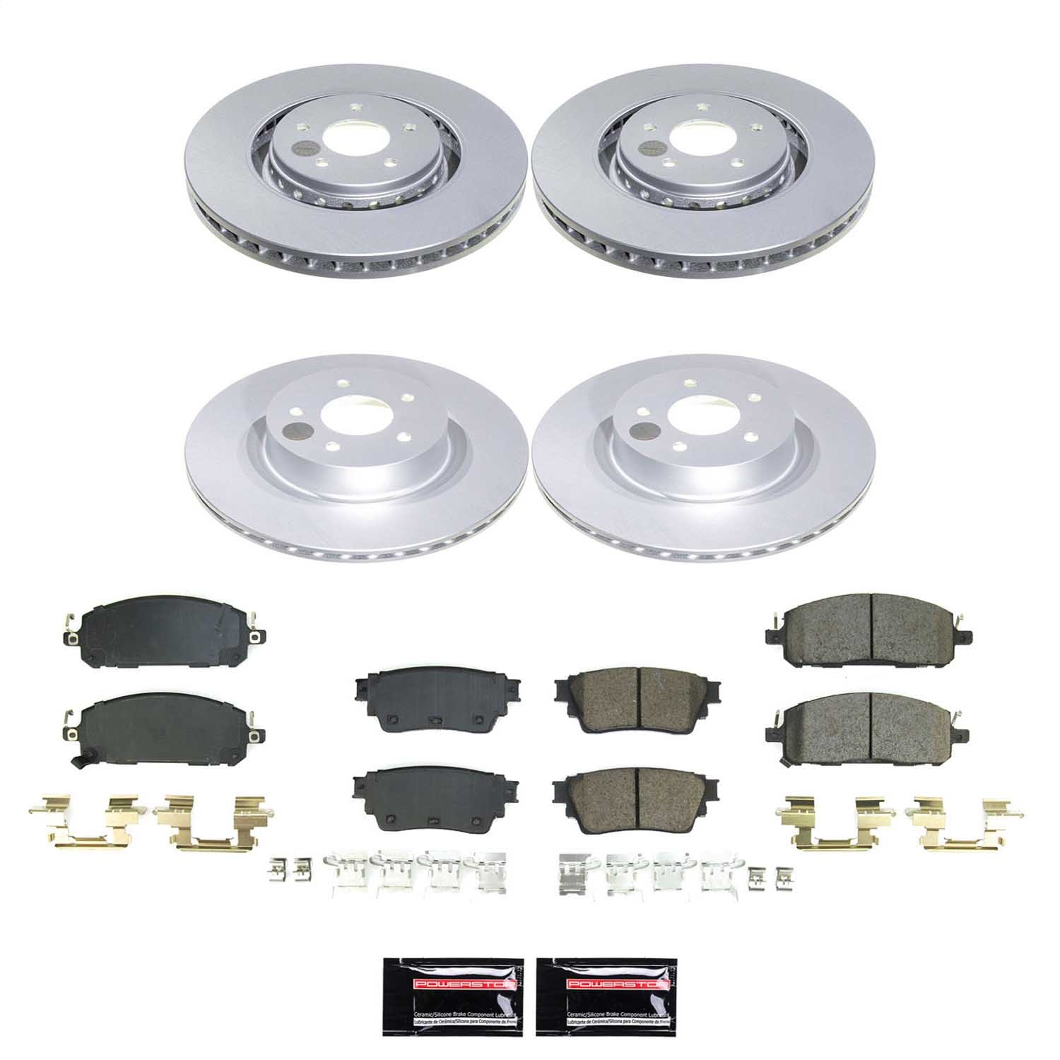 Power Stop - CRK9236 - Front and Rear - Disc Brake Pad and Rotor Kit