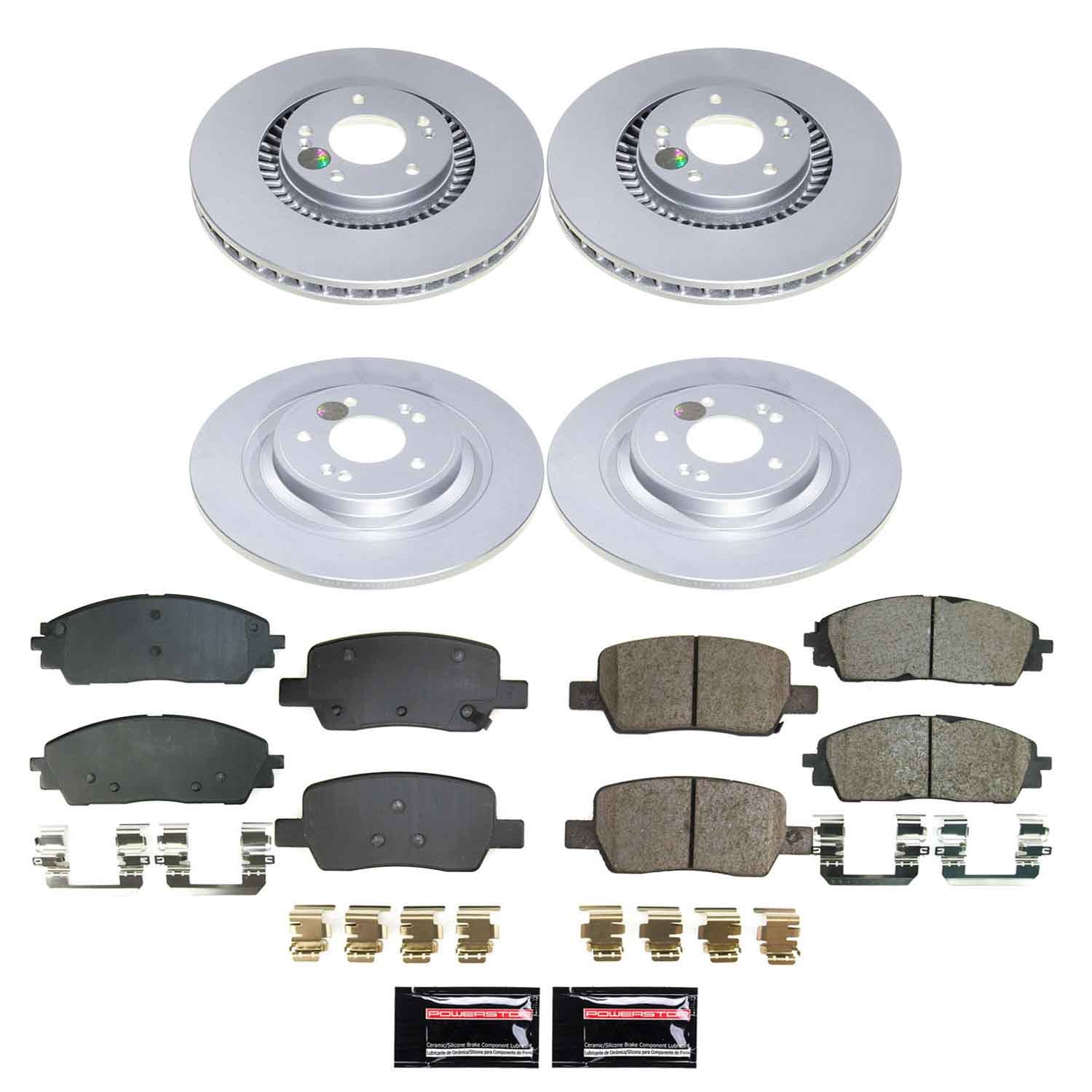 Power Stop - CRK9238 - Front and Rear - Disc Brake Pad and Rotor Kit