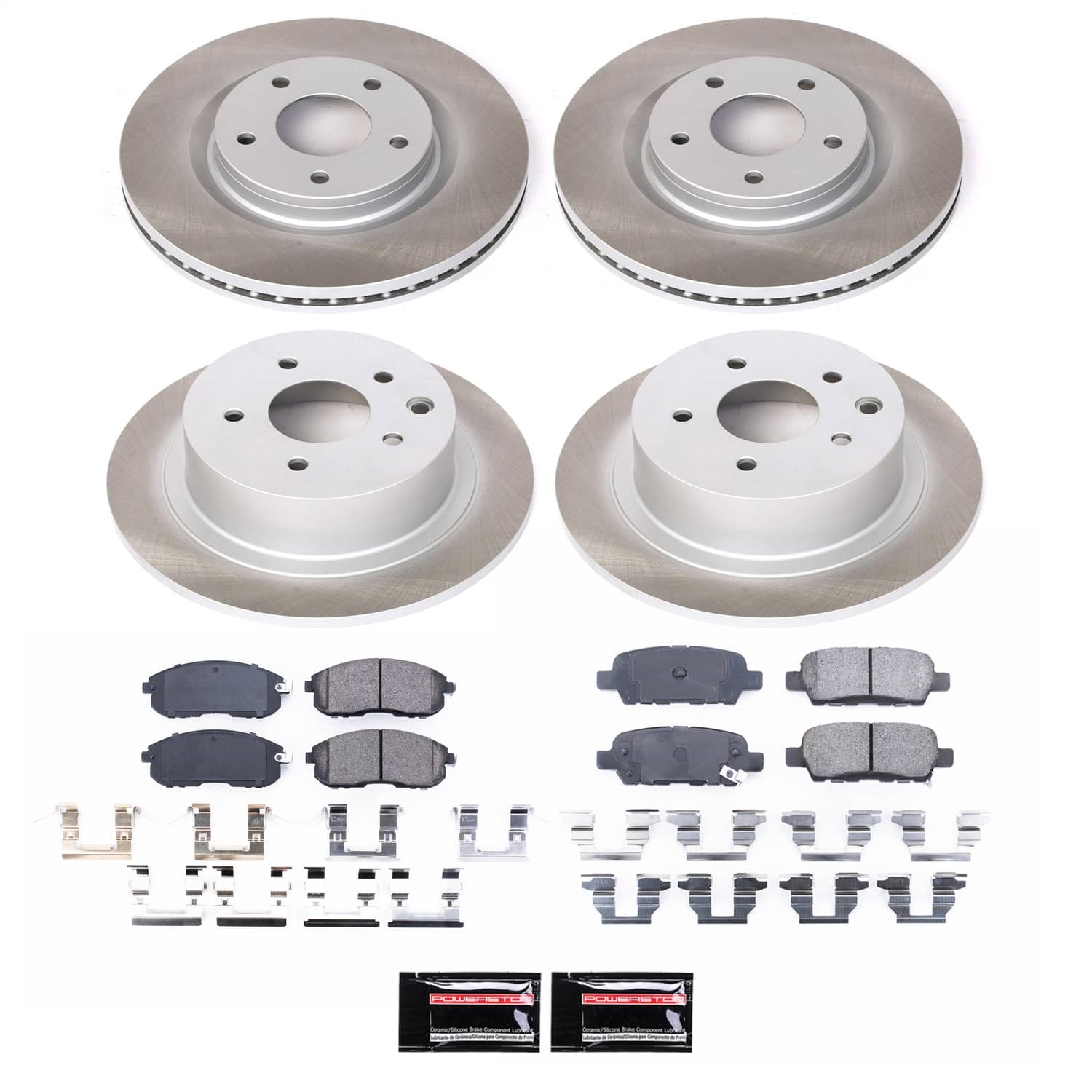 Power Stop - ESK7644 - Front and Rear - Disc Brake Pad and Rotor Kit