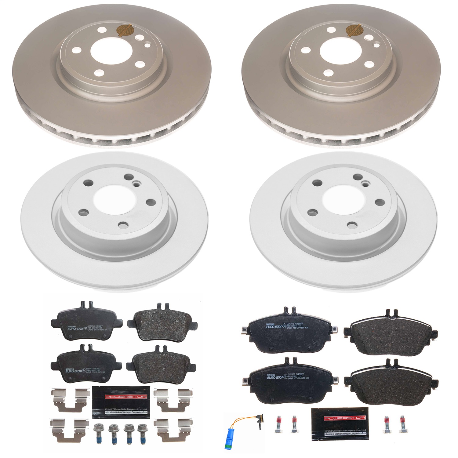 Power Stop - ESK8046 - Front and Rear - Disc Brake Pad and Rotor Kit