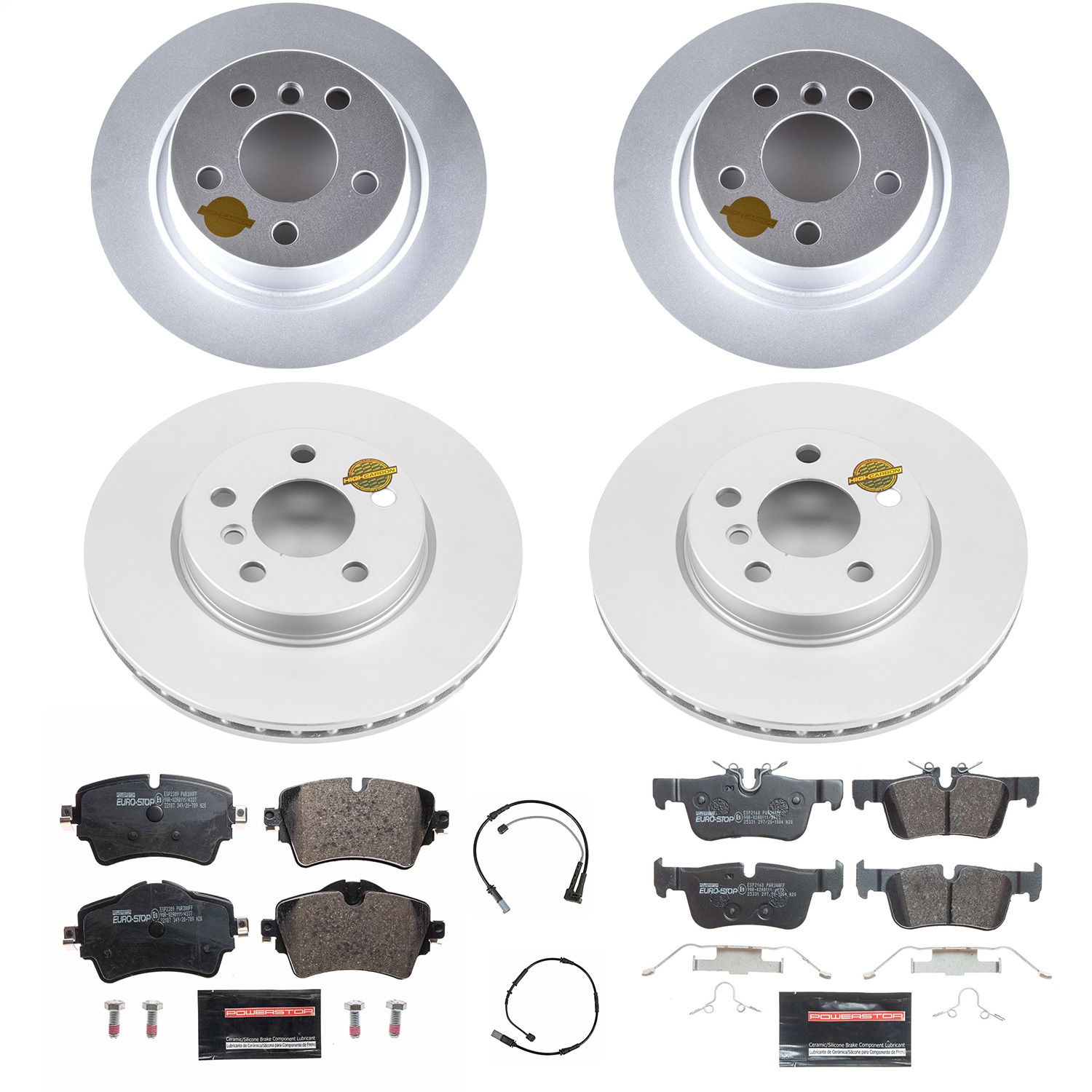 Power Stop - ESK8105 - Front and Rear - Disc Brake Pad and Rotor Kit