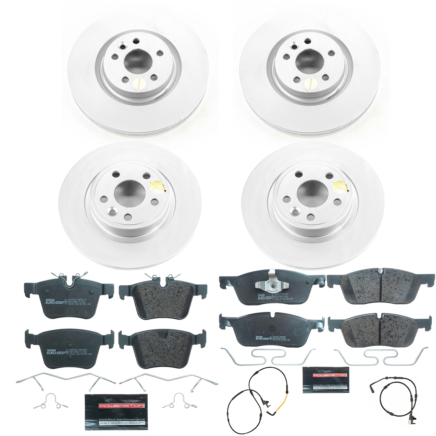Power Stop - ESK8108 - Front and Rear - Disc Brake Pad and Rotor Kit