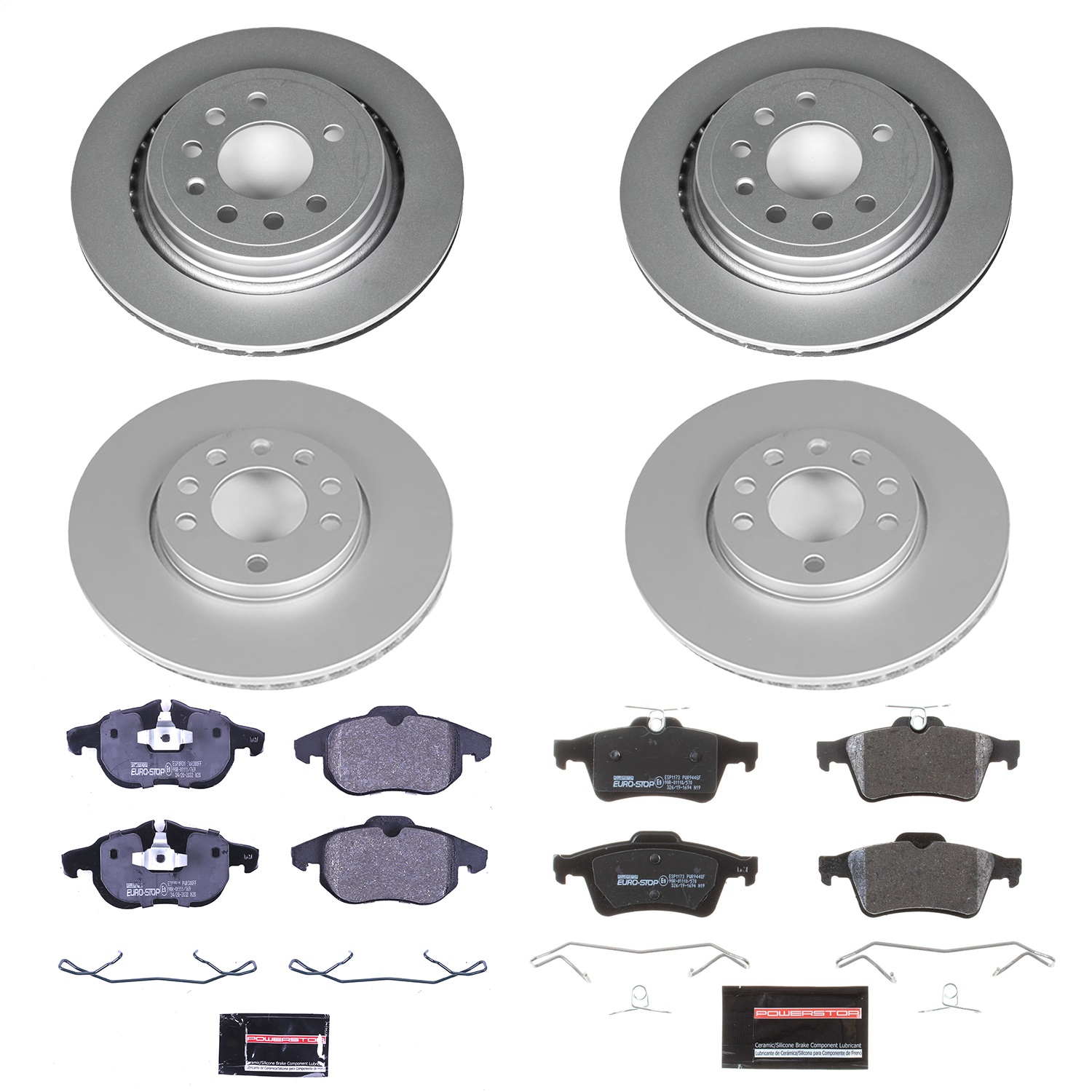 Power Stop - ESK8156 - Front and Rear - Disc Brake Pad and Rotor Kit