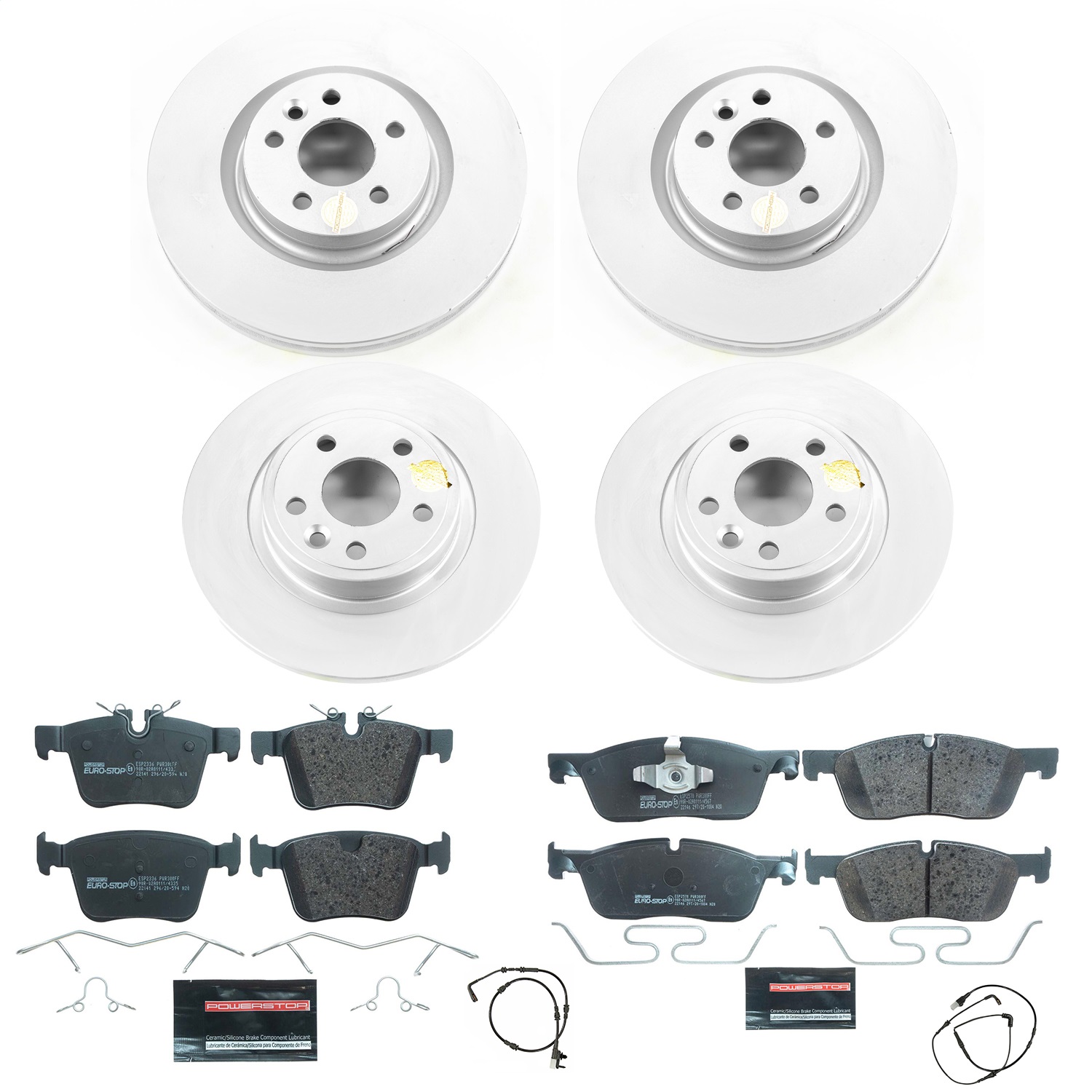 Power Stop - ESK8198 - Front and Rear - Disc Brake Pad and Rotor Kit