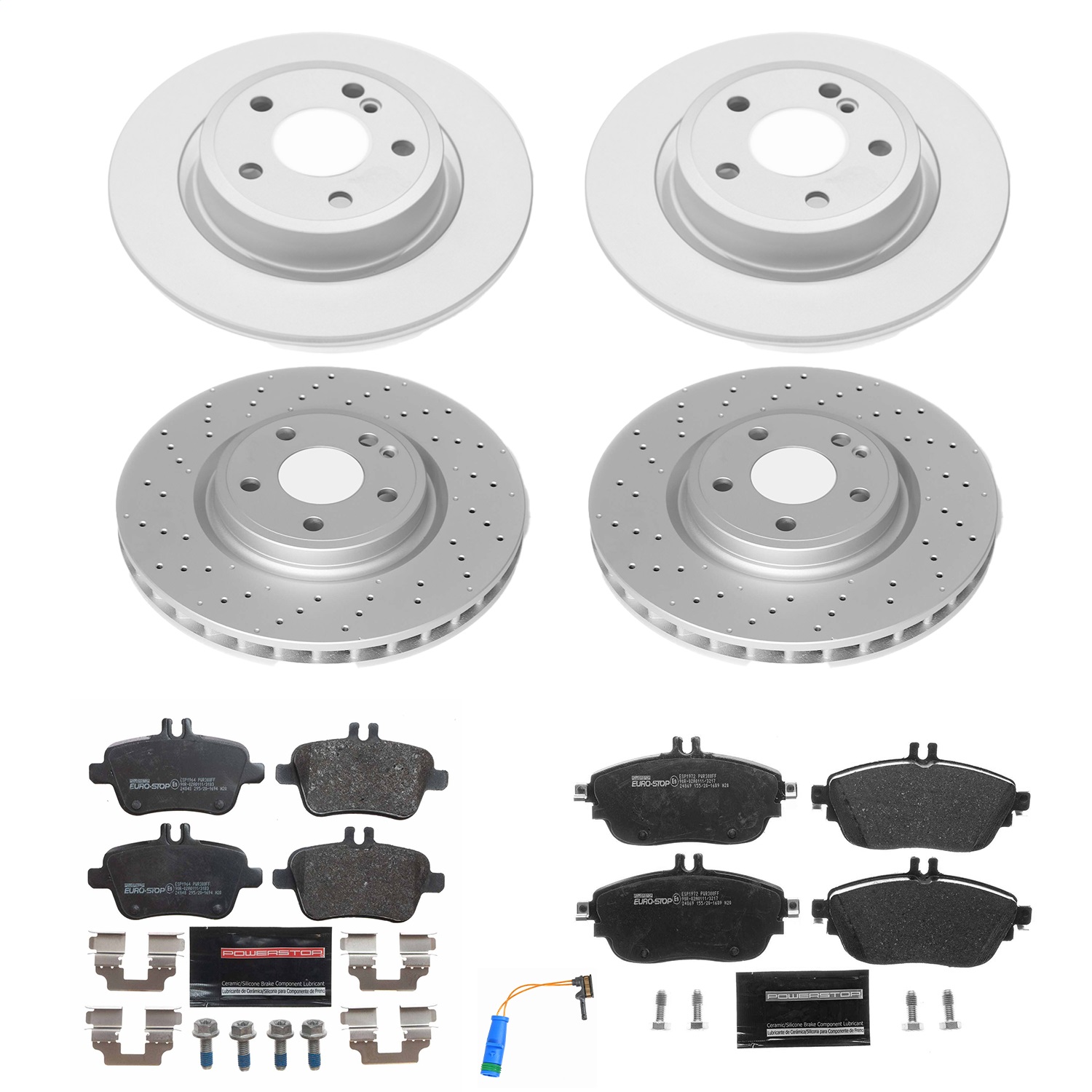 Power Stop - ESK8262 - Front and Rear - Disc Brake Pad and Rotor Kit