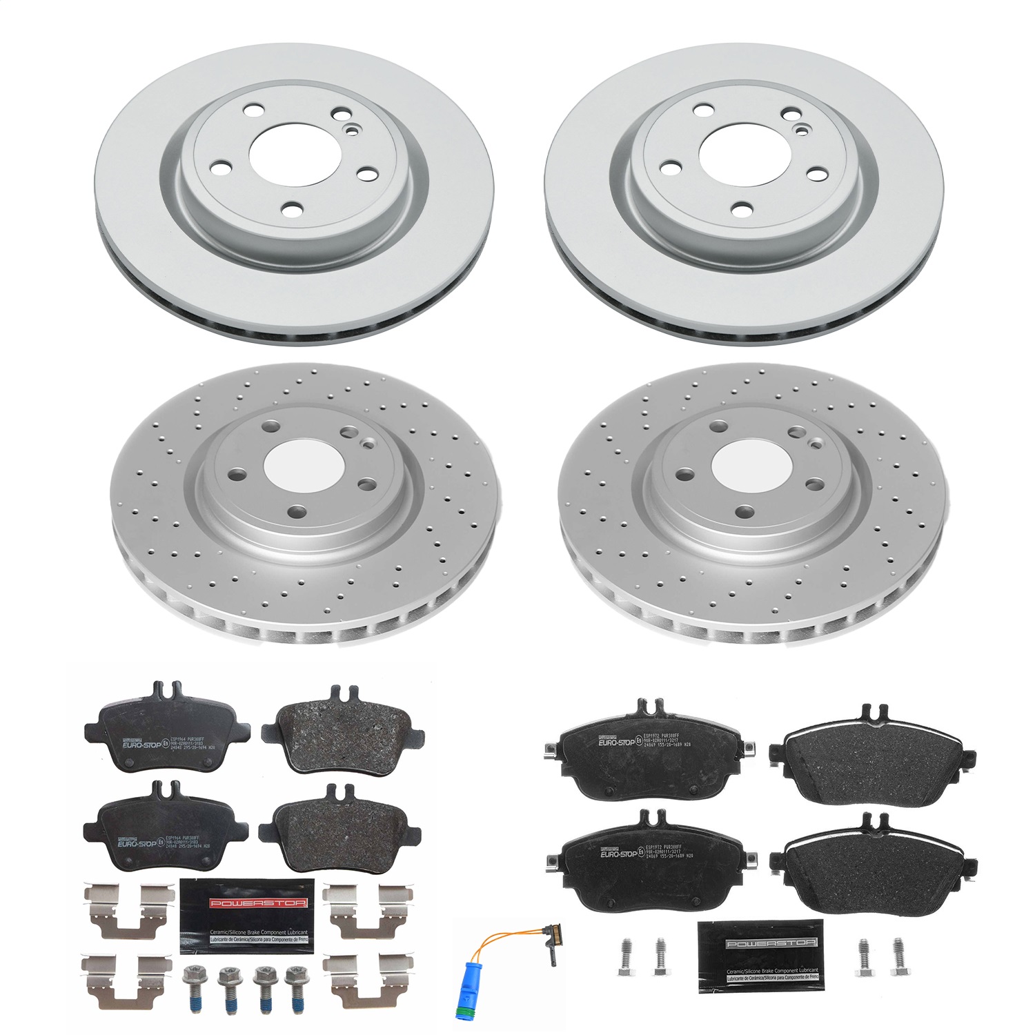 Power Stop - ESK8265 - Front and Rear - Disc Brake Pad and Rotor Kit