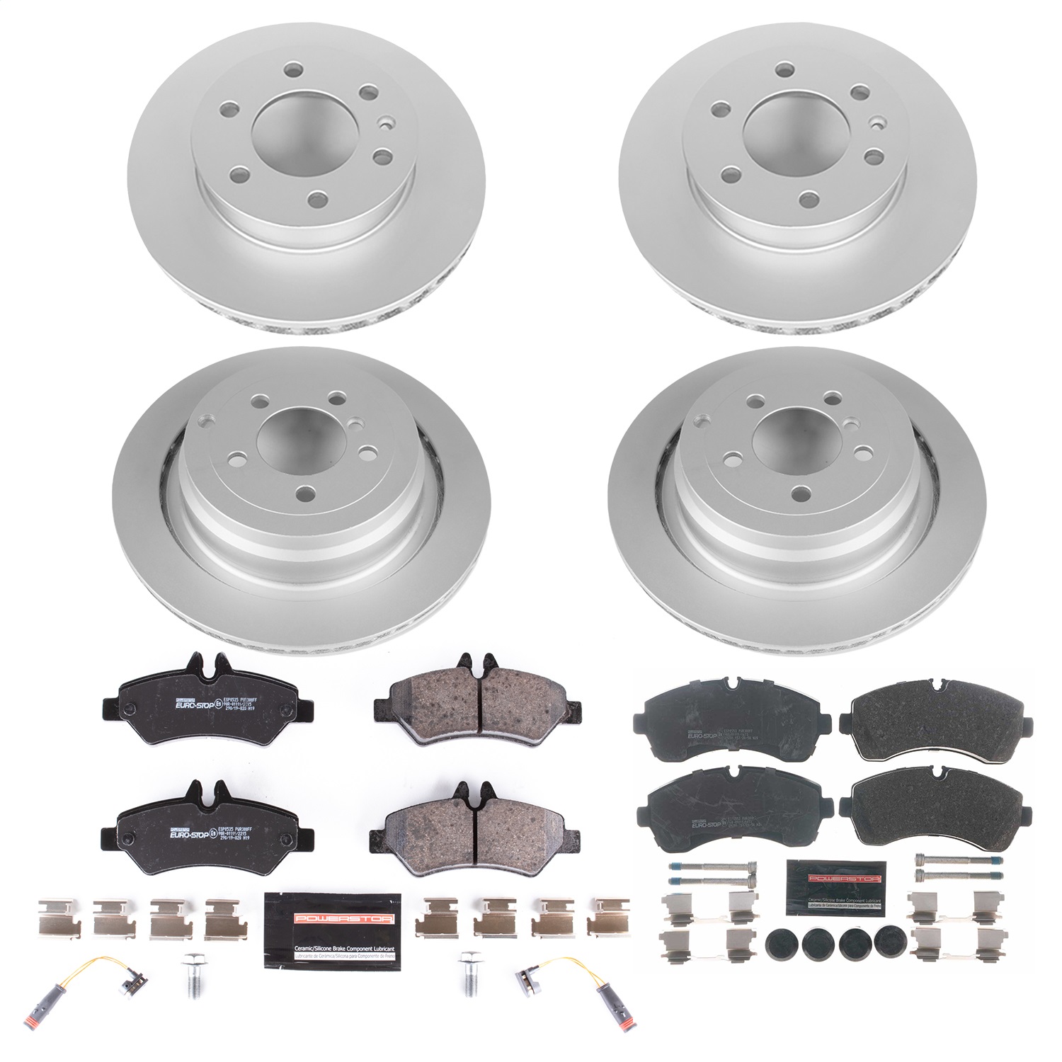 Power Stop - ESK8342 - Front and Rear - Disc Brake Pad and Rotor Kit