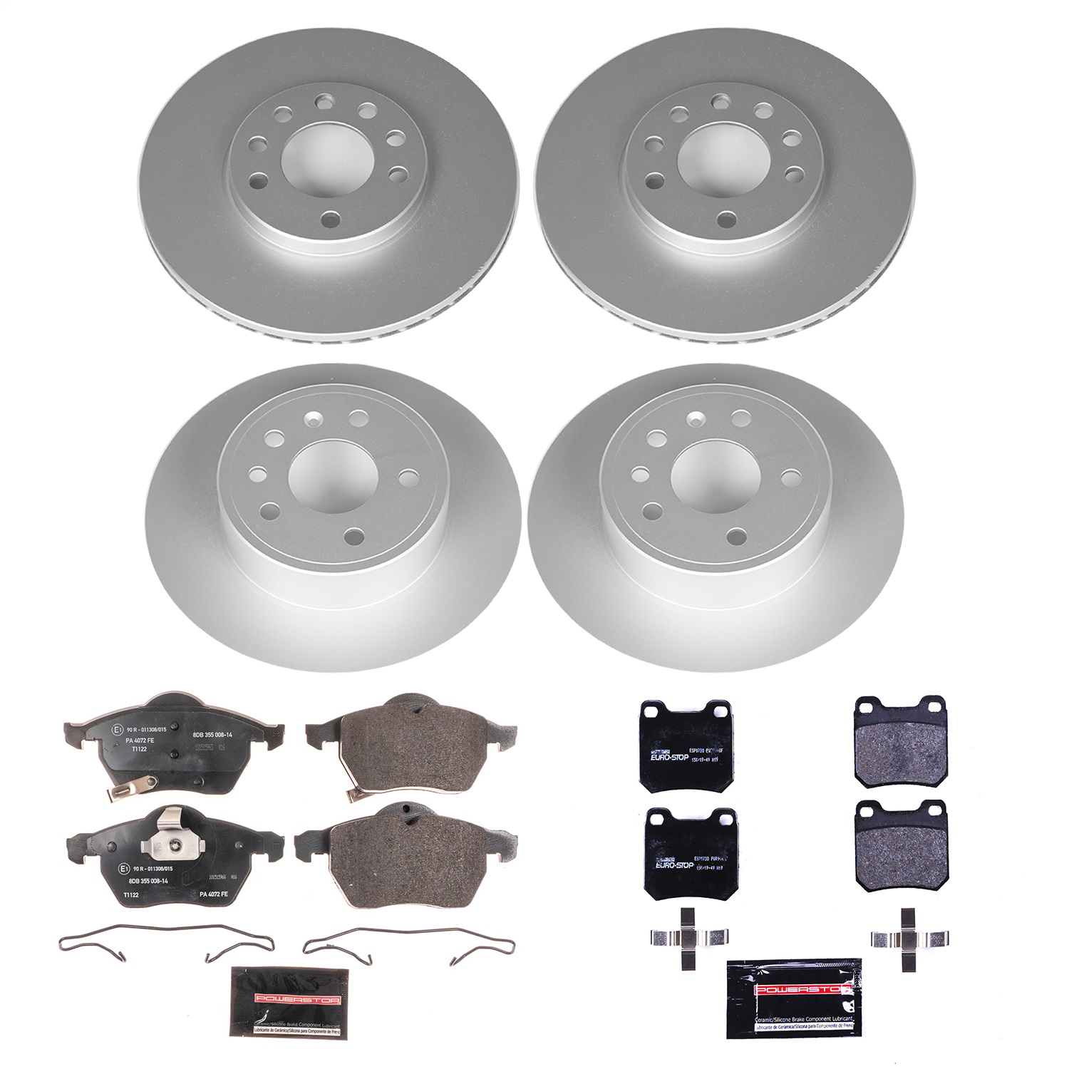 Power Stop - ESK835 - Front and Rear - Disc Brake Pad and Rotor Kit
