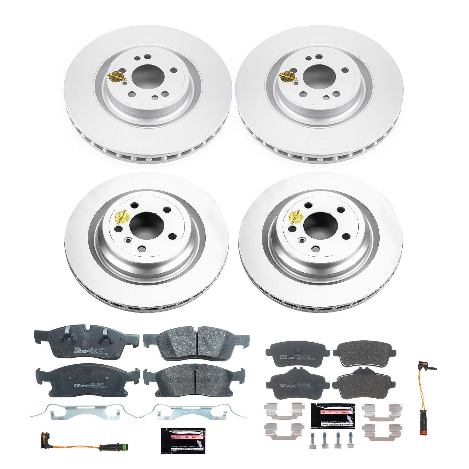 Power Stop - ESK8435 - Front and Rear - Disc Brake Pad and Rotor Kit