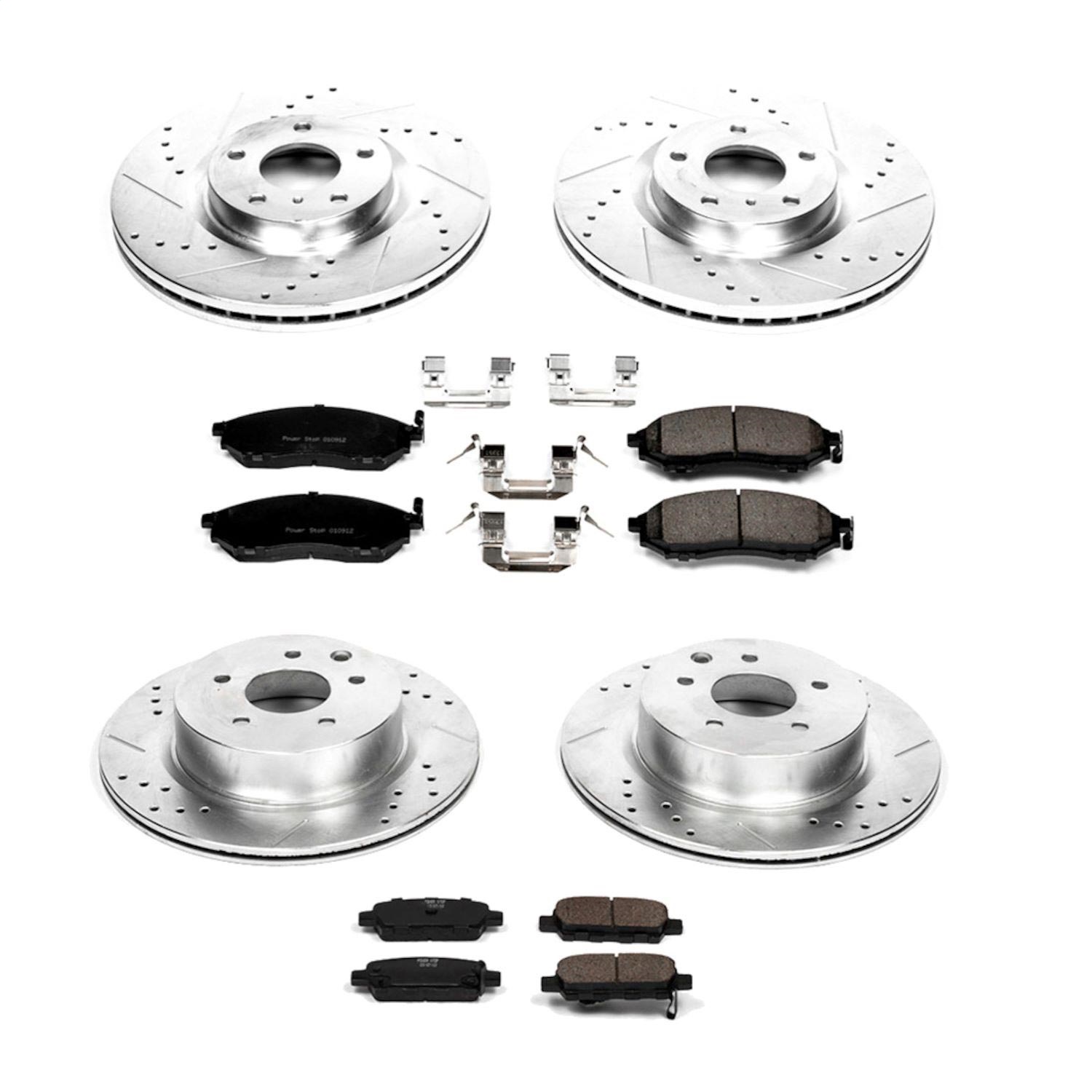 Power Stop - K114 - Front and Rear - Disc Brake Pad and Rotor Kit