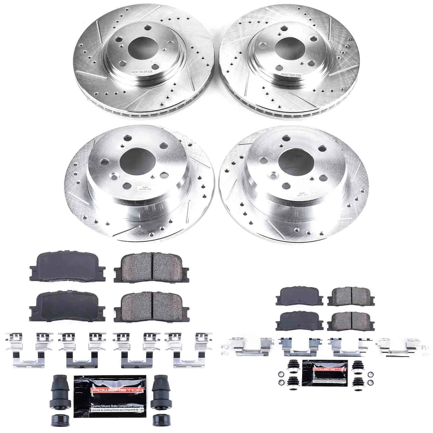 Power Stop - K1142 - Front and Rear - Disc Brake Pad and Rotor Kit