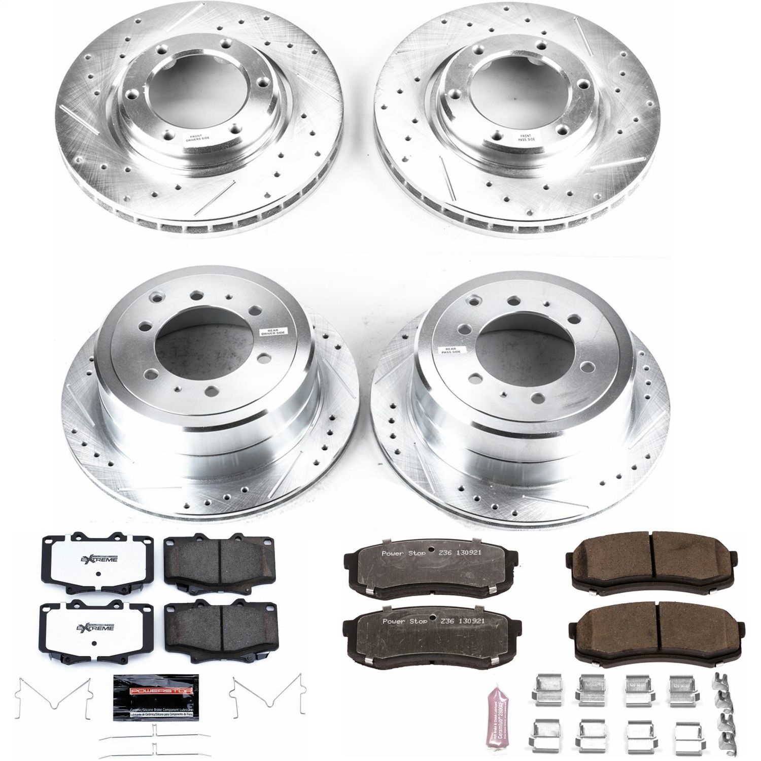 Power Stop - K1155-36 - Front and Rear - Disc Brake Pad and Rotor Kit