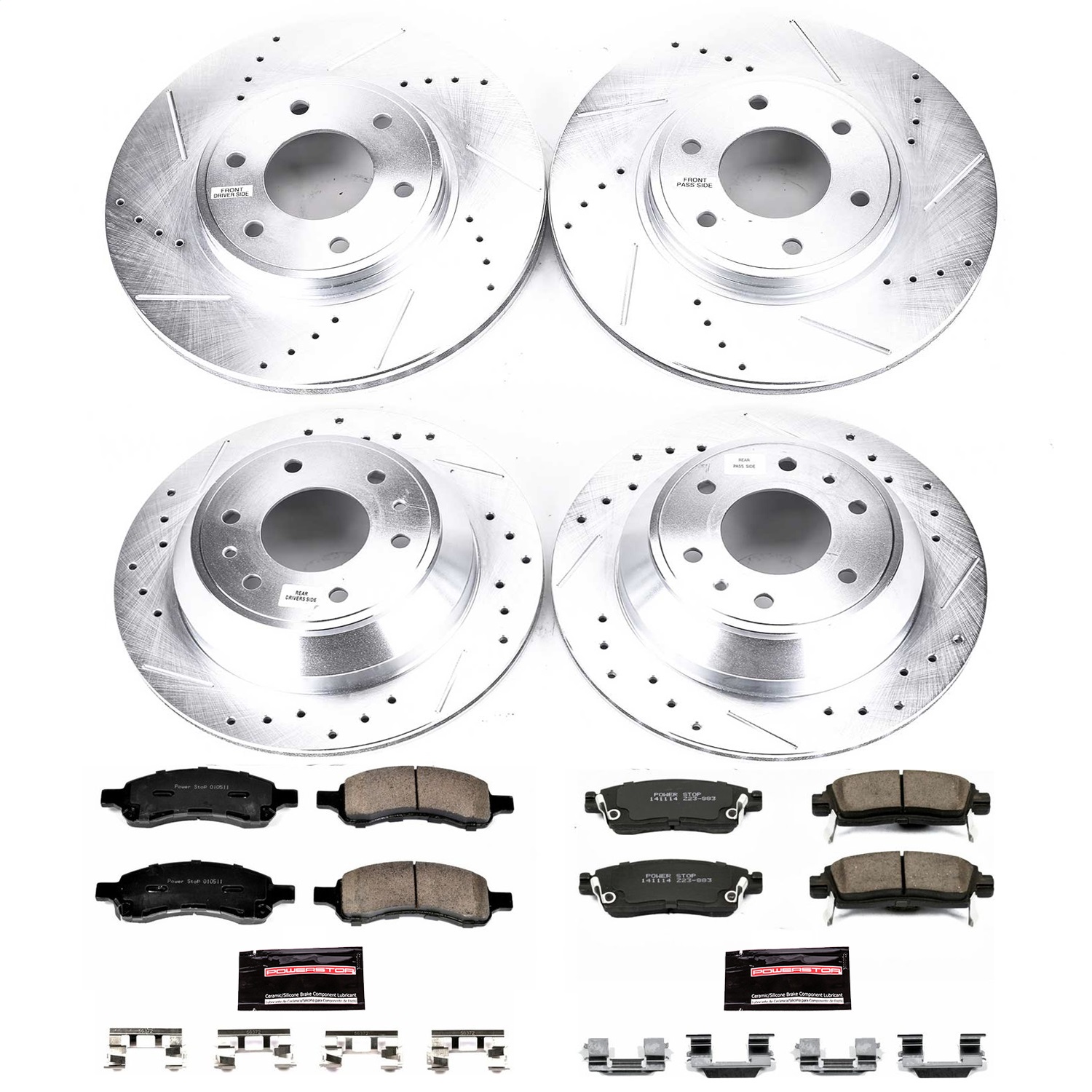 Power Stop - K1454 - Front and Rear - Disc Brake Pad and Rotor Kit