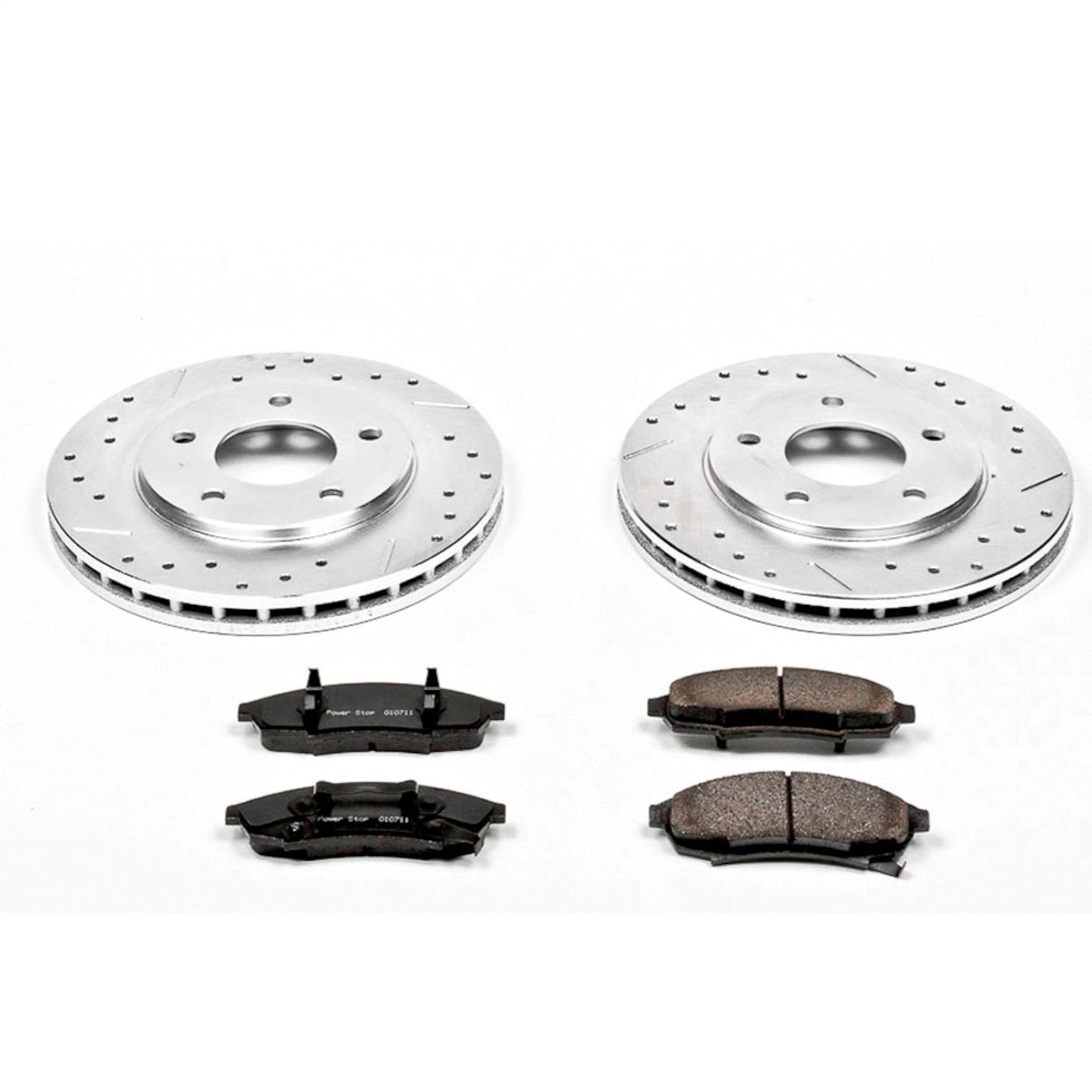 Power Stop - K1498 - Front - Disc Brake Pad and Rotor Kit